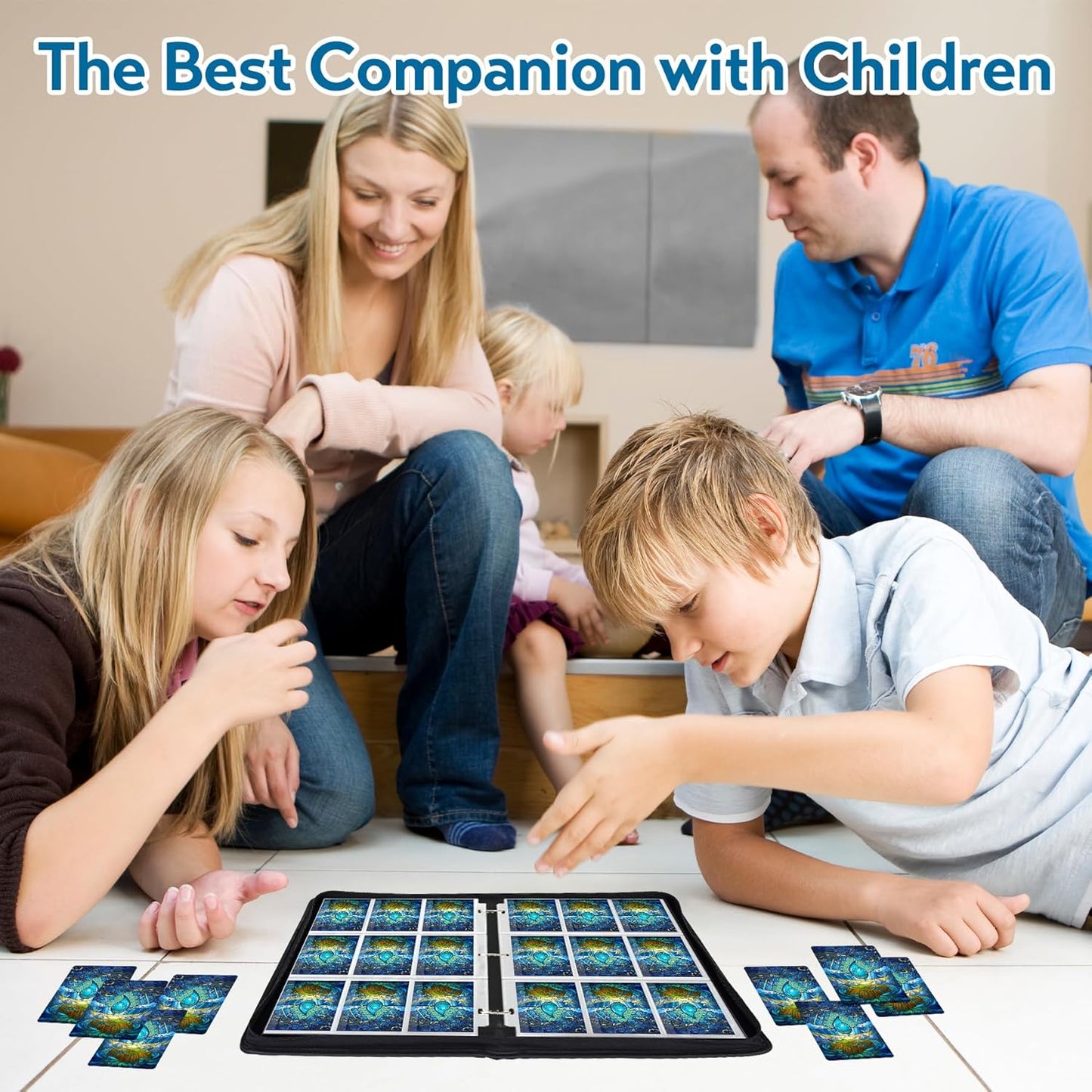 9 Pocket Card Binder for MTG/YGO/PTCG/Game Cards, Holds 900 Cards,Premium Card Collector Book for TCG Players,Toys Gifts for Kids(Blue)