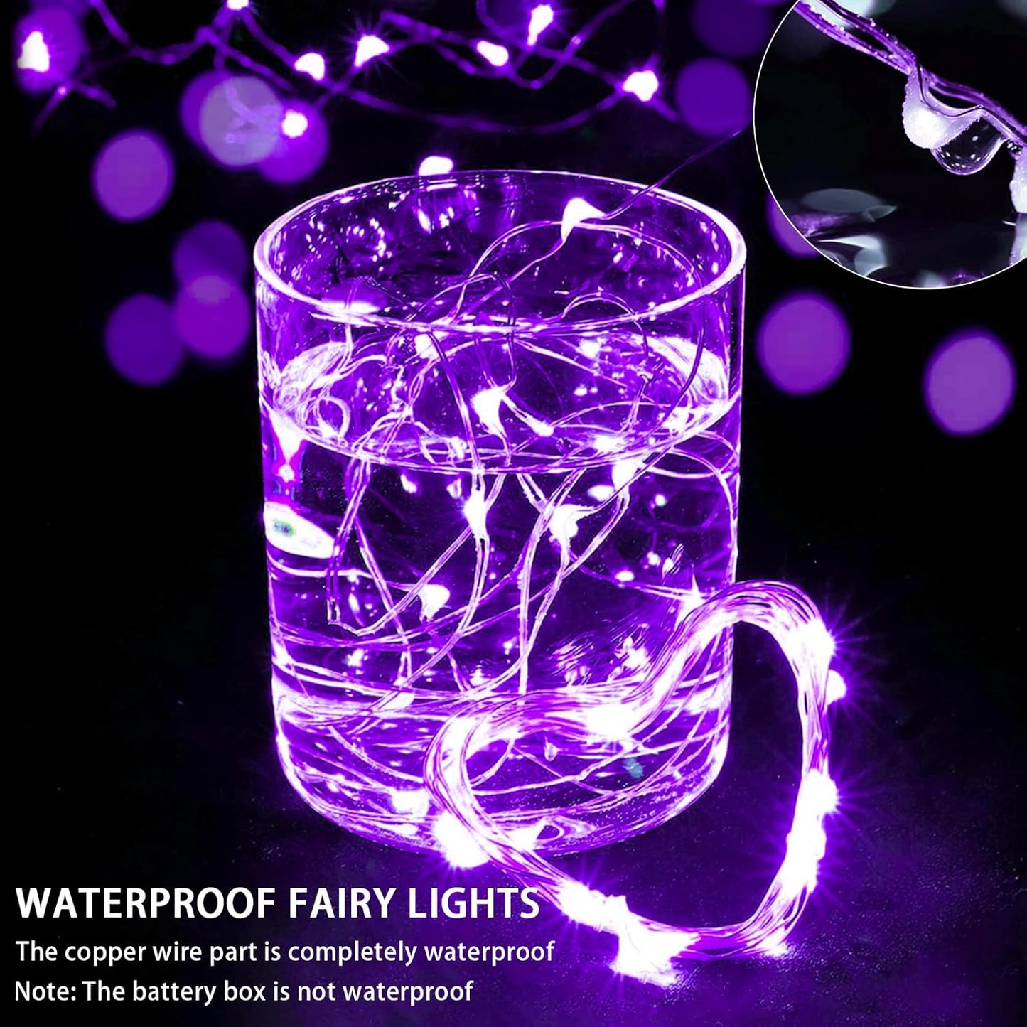 12 Pack Purple Fairy Lights 7Ft 20 LED Twinkle String Lights 3 Modes Battery Operated Waterproof Firefly Starry for Mason Jar Party Wedding Christmas Valentines Day Table Centerpieces