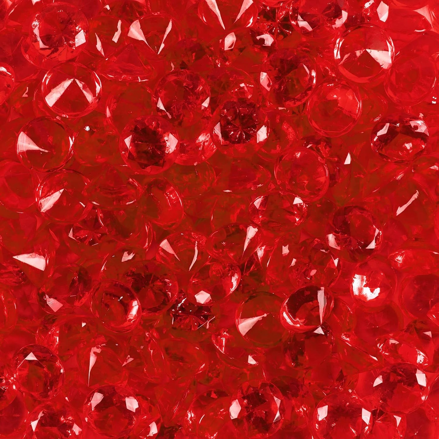 Super Z Outlet Acrylic Color Faux Round Diamond Crystals Treasure Gems for Table Scatters, Vase Fillers, Event, Wedding, Birthday Decoration Favor, Arts & Crafts (1 Pound, 240 Pieces) (Red)