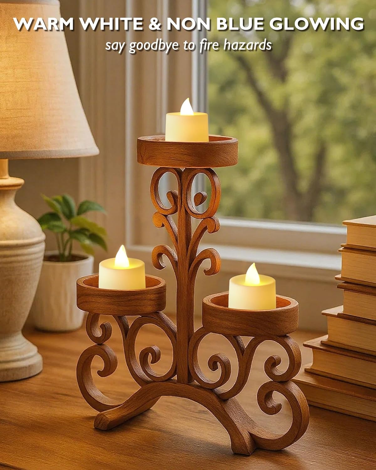 Amagic 50 Pack LED Tea Lights, Flameless Votive Candles, Lasting Electric Fake Small Candles, Battery Operated Tealights Candles for Halloween, Christmas, Home Decor, Wedding, Party, Festival (Ivory)