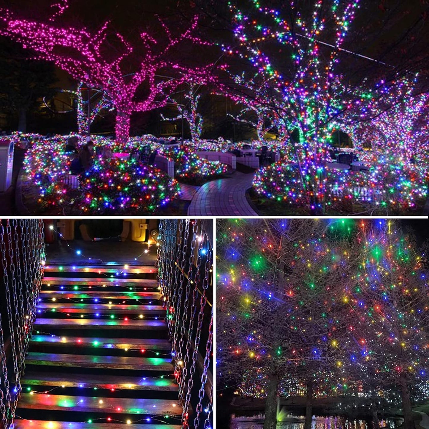 66Ft 200LED Christmas Fairy Lights Plug in, Waterproof String Lights Outdoor & Indoor 8 Modes with Timer, Bedroom Decor Twinkle Lights for Girl's Room Garden Party Christmas Decorations (Multicolor)