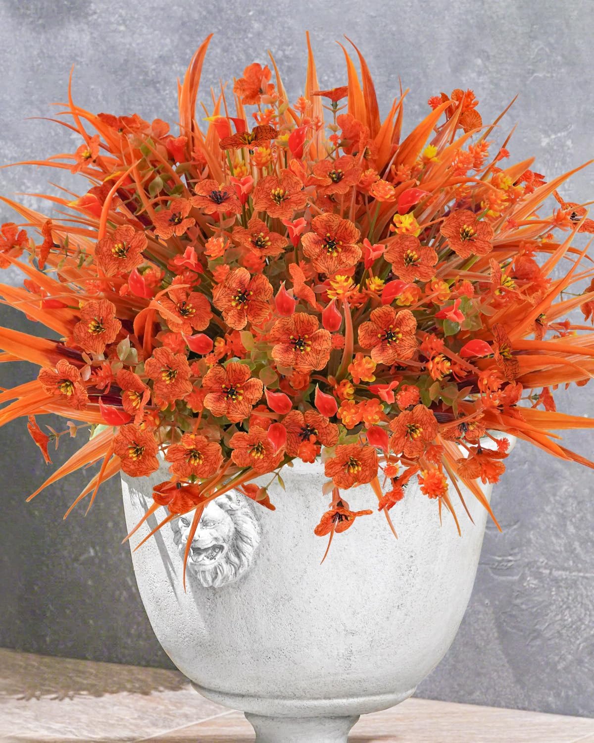 16 Pcs Fake Fall Flowers Decor Faux Fall Plants UV Resistant Artificial Fall Flower Decorations for Home Table Centerpiece Wedding Harvest Baby Shower Party