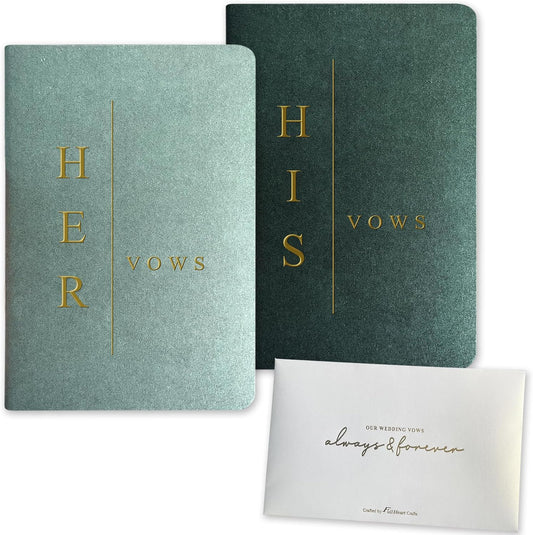 Vow Books His and Hers Wedding Vow Books Bride and Groom Vow Books Wedding Essentials Wedding Accessories(TR-HH-Sage)