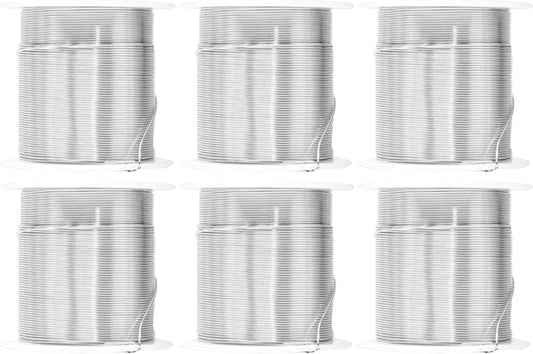 Mandala Crafts 22 Gauge Anodized Aluminum Craft Wire for Jewelry Making - 450 FT Colored Flexible Silver Combo Wire - Bendable for Bonsai Armature Crafting Sculpting