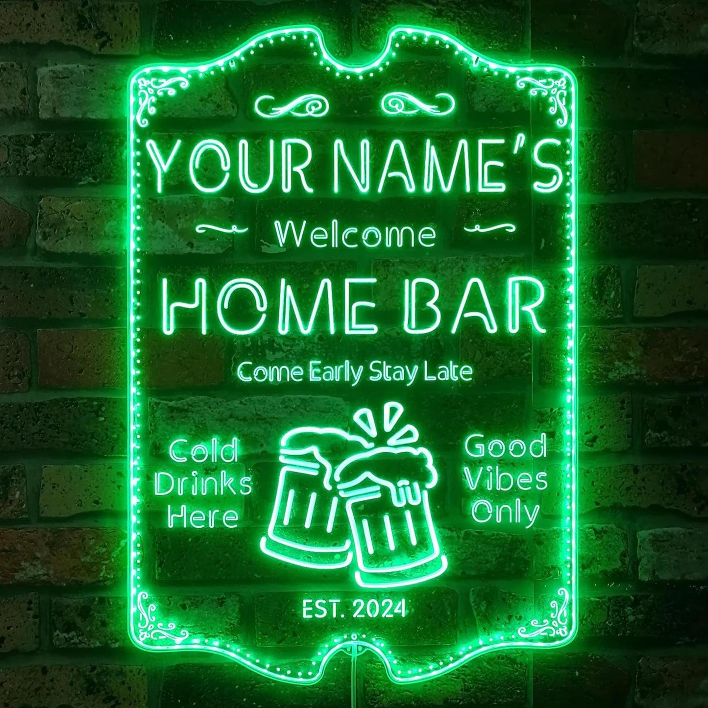 ADVPRO Personalized Your Name Home Bar RGB Dynamic Glam LED Sign - Cut-to-Edge Shape - Smart 3D Decoration - Multicolor Signage st06s86-fnd-p11a-tm-c
