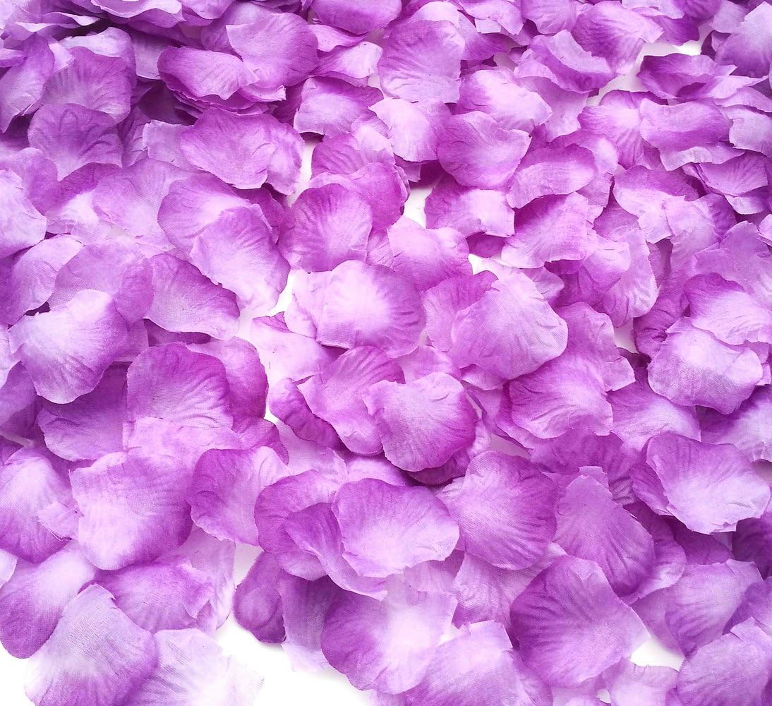 CODE FLORIST 2200 PCS Light Purple Silk Rose Petals,Lavender Petals Lilac Petals forWedding Flower Decoration