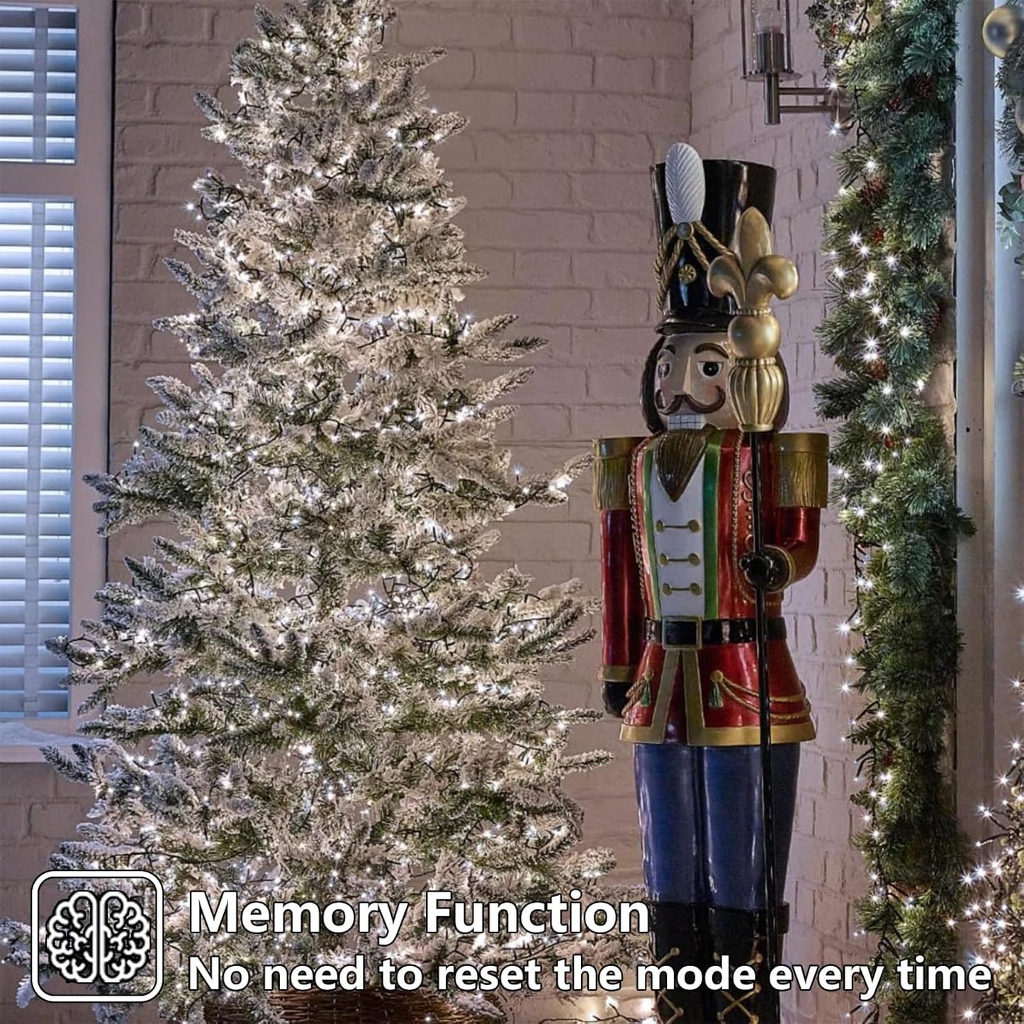 YEGUO 165ft 500 LED Christmas Lights Outdoor Waterproof, White String Lights Indoor, Green Wire Twinkle Tree Light Plug in with 8 Modes Timer Memory