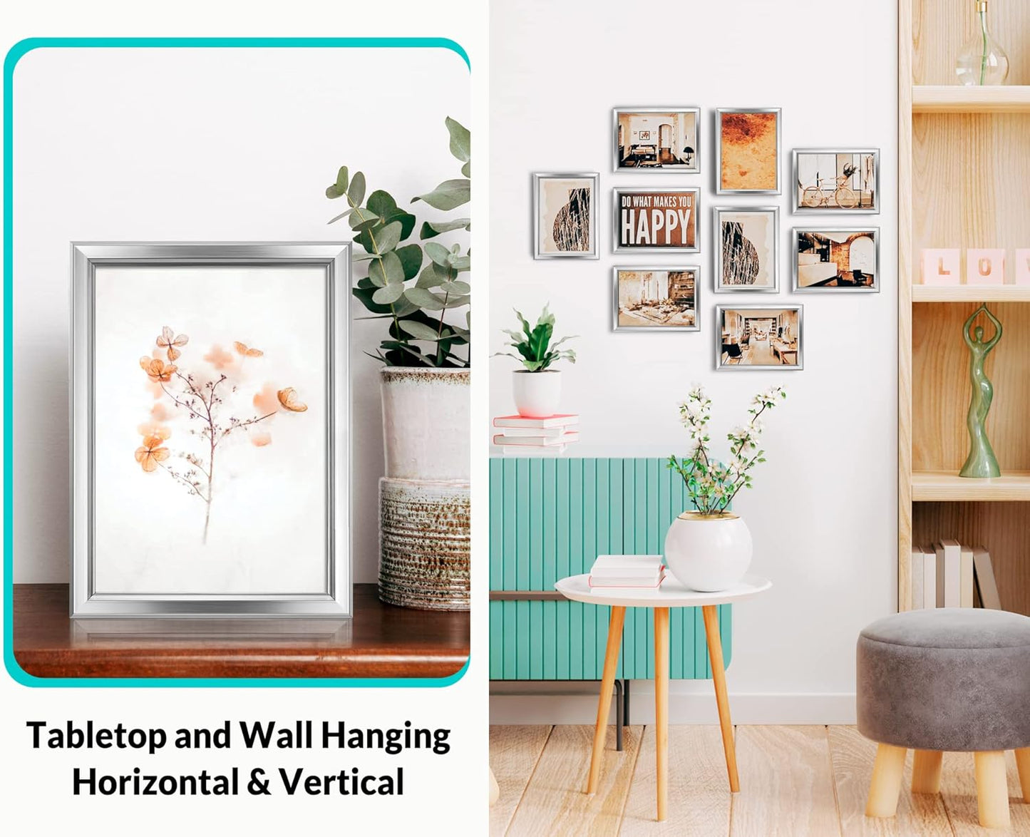 LaVie Home 4x6 Picture Frames (12 Pack, Silver) Simple Designed Photo Frame with High Definition Glass for Wall Mount & Table Top Display, Set of 12 Classic Collection