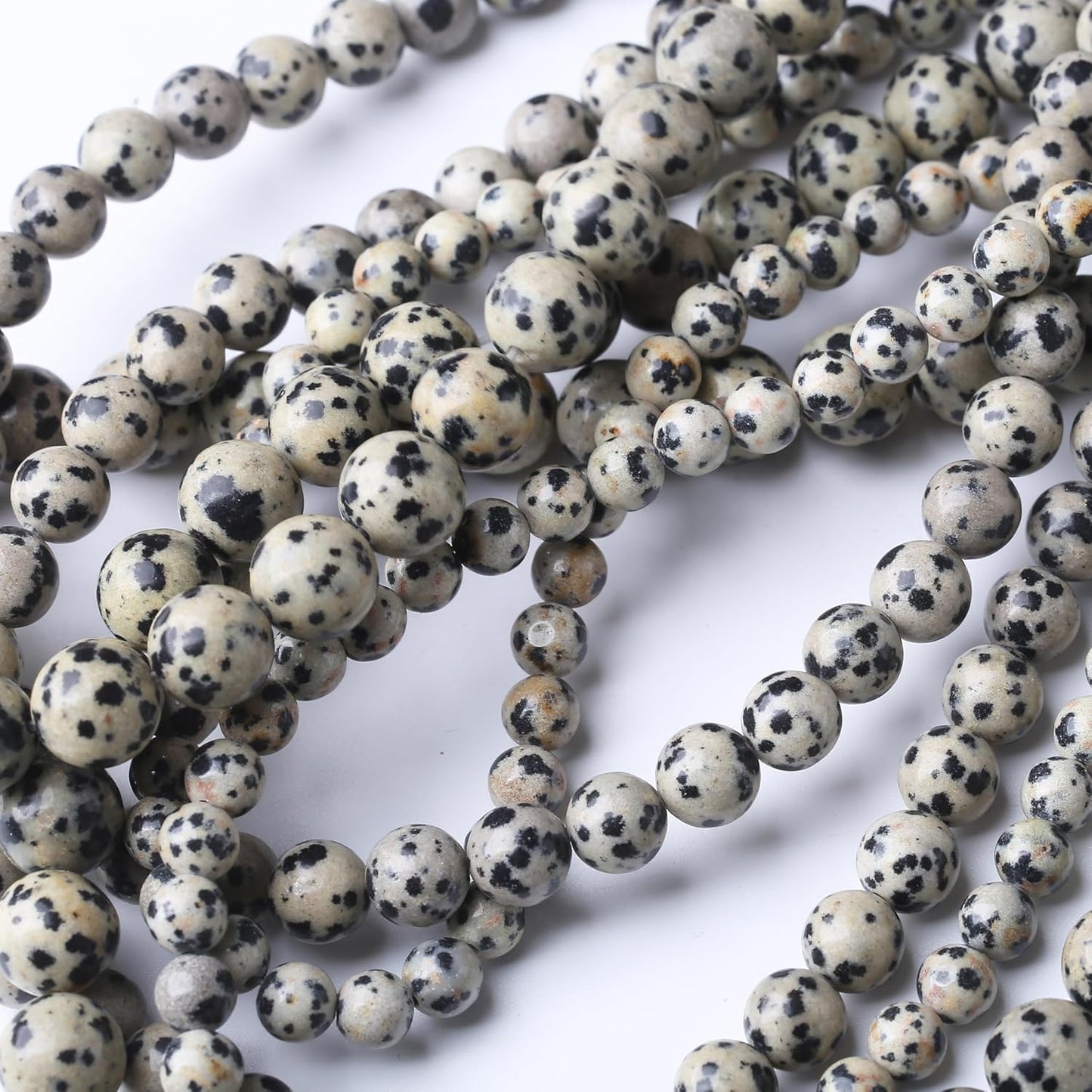Quail Egg Stone Beads Gemstone Round Crystal Energy Jade Beads Stone Beads for Jewelry Making DIY Bracelet Necklace Jewelry Making 1 Strand 15.5inch 4MM
