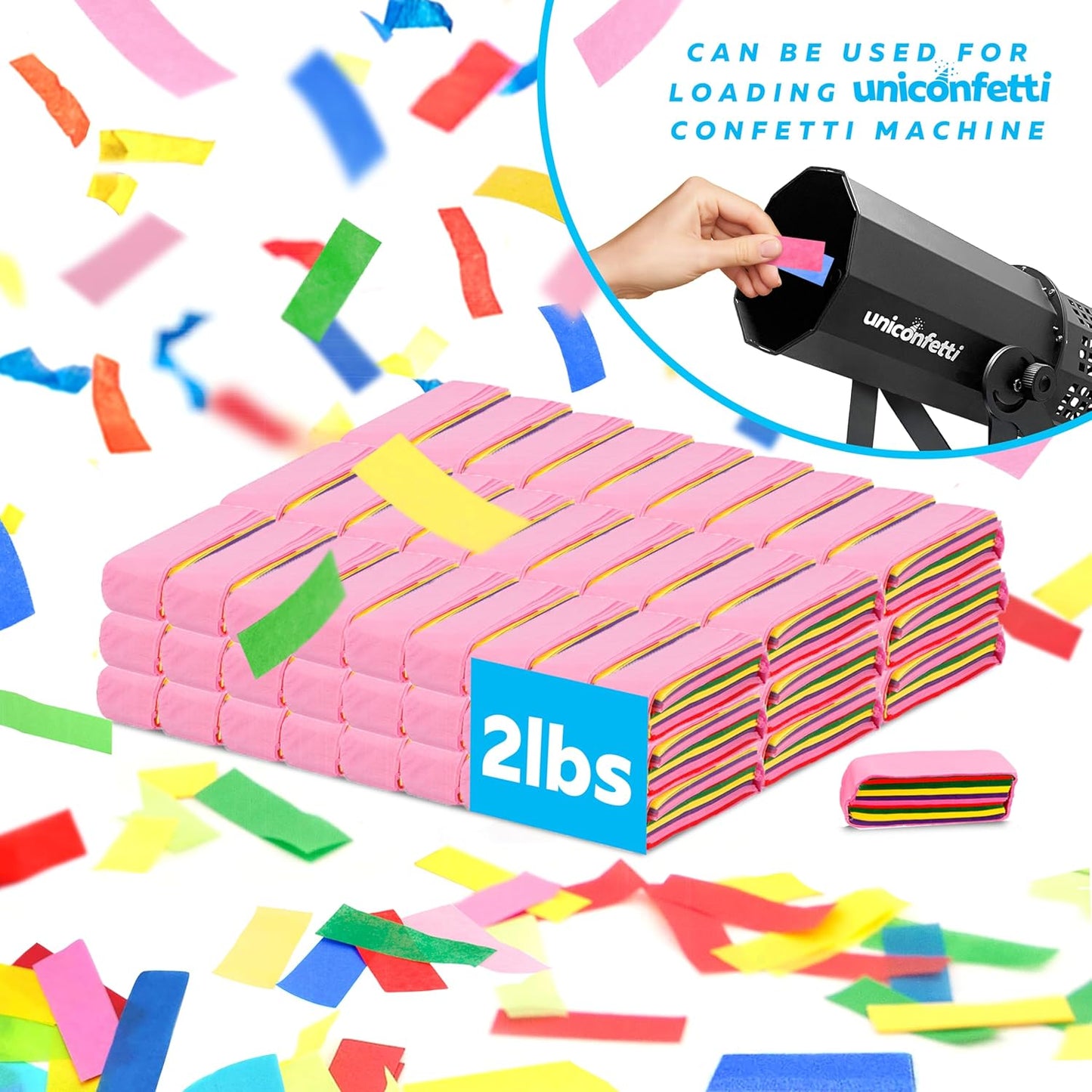 Multicolor Confetti Paper - BULK 2.2lbs | 1kg, Biodegradable Tissue Paper, Rainbow Light Weight, Non-Staining Paper, for Events, Crafts, Decorations