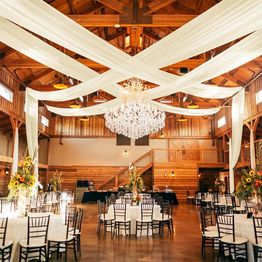 Ivory Ceiling Drapes for Wedding - 5ftx30ft Drapes for Wedding Arch - Sheer Cheesecloth Fabric - Romantic Decorations for Party Banquet Ceremony Stage