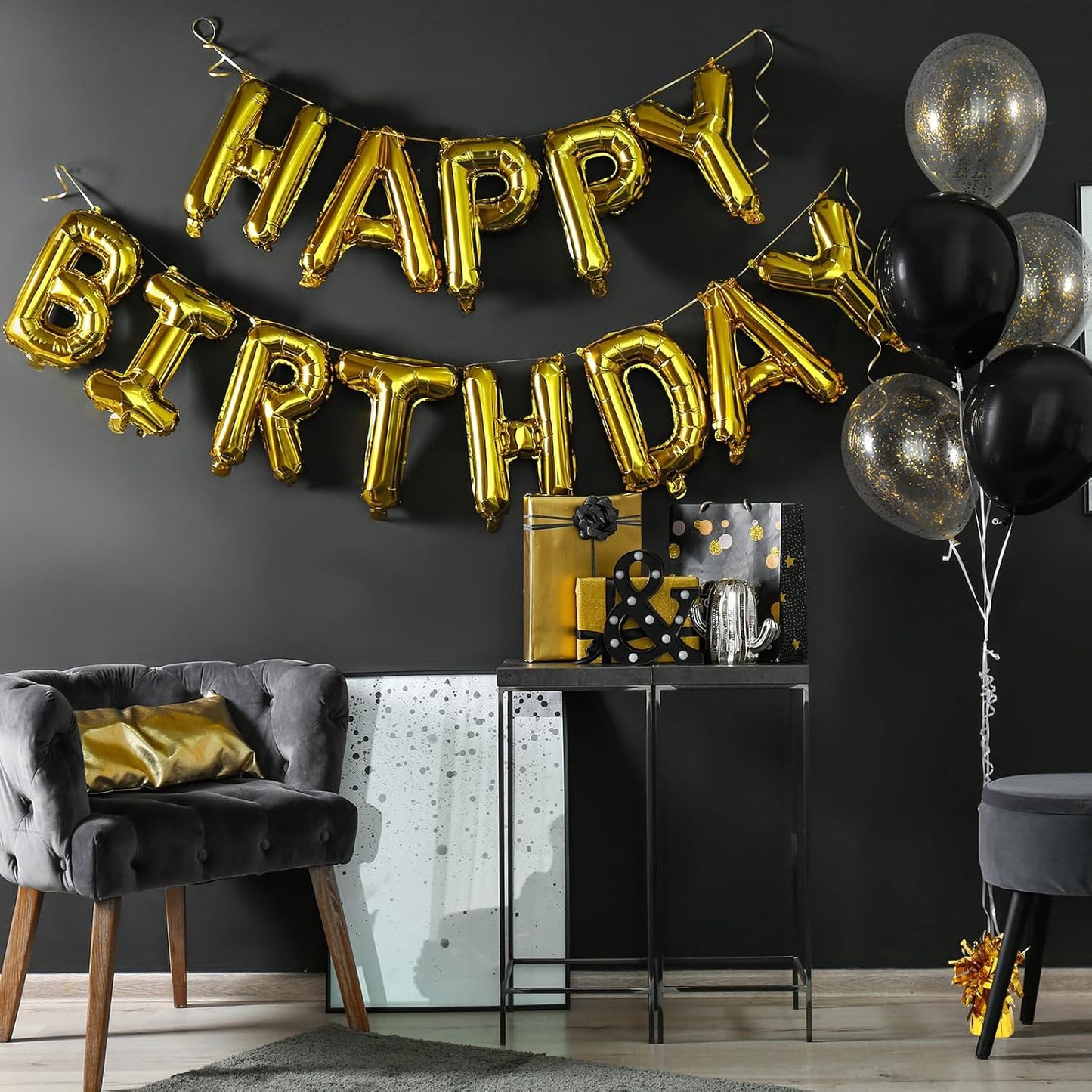 6 Pack Gold Balloon Weights Metallic Holder Anchors Balloon Holder Weights for for Birthday 2025 Graduation Party Christmas Wedding Celebration Decoration (Gold)