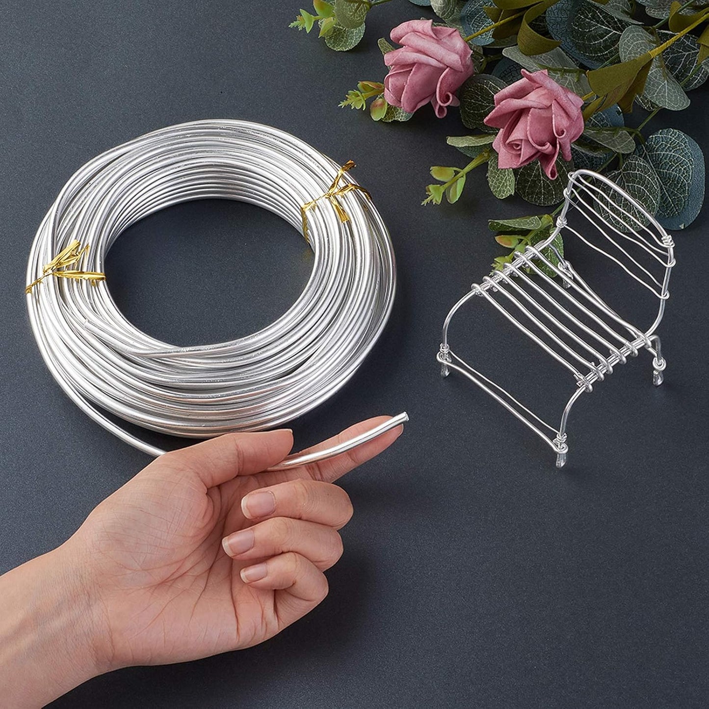 FASHEWELRY 6 Gauge Aluminum Craft Wire 52 ft Silver Metal Bendable Sculpting Wire for Jewelry Making Finding Craft DIY Skeleton 4mm