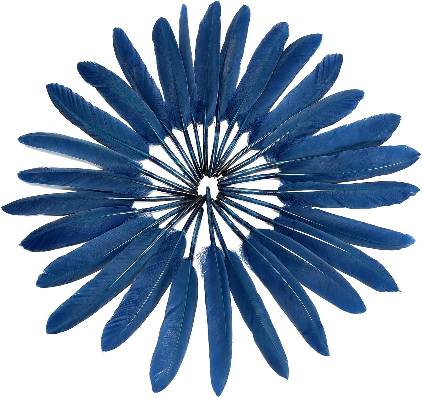 FeelfunFeather 120pcs Navy Blue Goose Cochettes Feather Natural Bulk 4-6 inch 10-15cm for Wedding Party Christmas Decorations DIY Crafts Goose Cochettes Feather