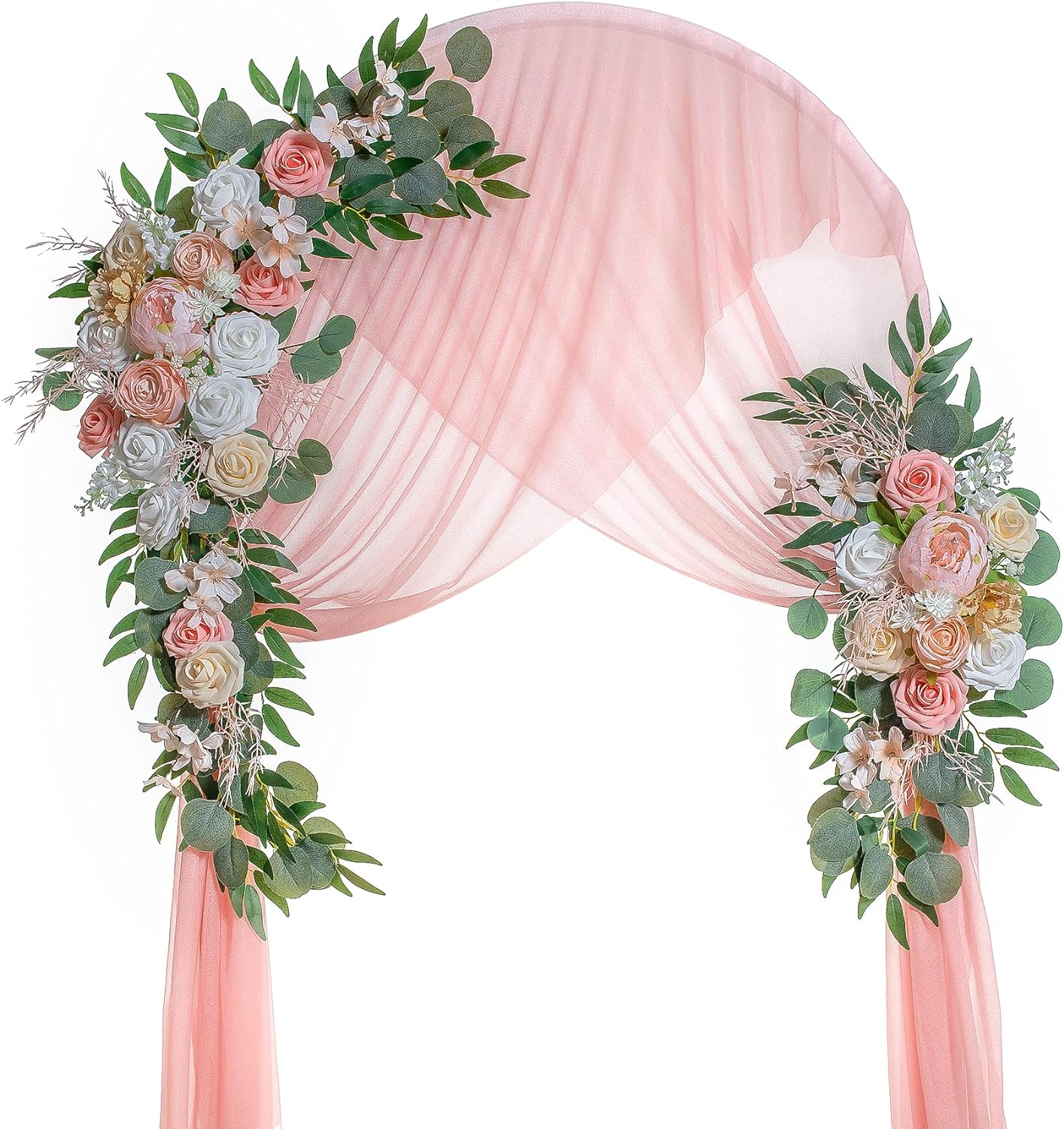 Wedding Arch Flowers, Artificial Flowers for Decoration, Large Flower Swag for Boho Styles Wedding Ceremony Floral Decor - Pack of 2