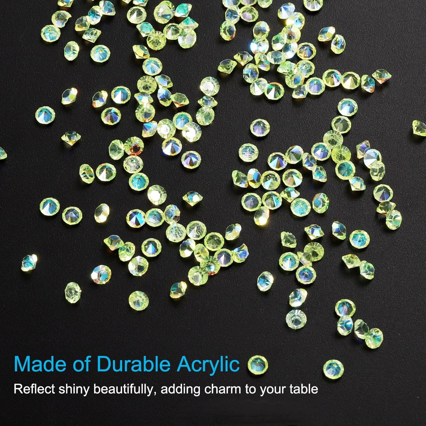 PATIKIL 14000Pcs Wedding Table Scatter Confetti Crystals 3mm Acrylic Diamonds Vase Fillers Gems for Table Centerpiece Decorations Bridal Shower Party, Chartreuse AB