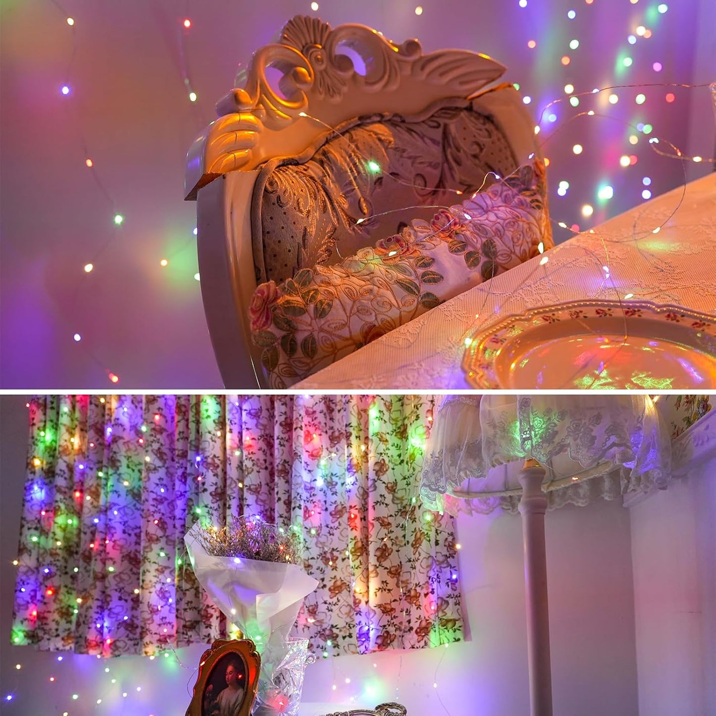 HXWEIYE 6 Pack Multicolor Fairy Lights Battery Operated, 7ft 20LED Mini Fairy String Lights Mason Jar Lights, Waterproof Firefly Starry Lights for DIY Wedding Party Bedroom Patio Christmas Décor