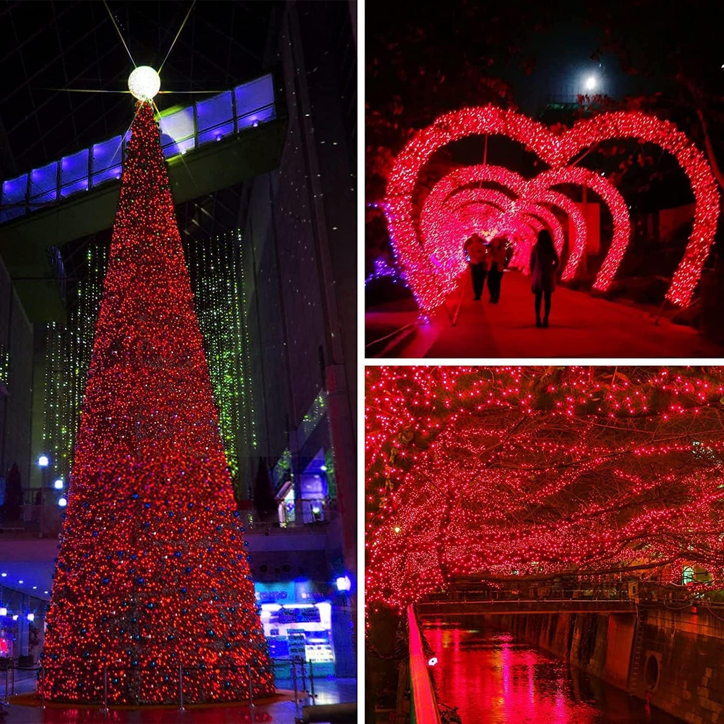 66Ft 200 LED Fairy Lights Plug in, Waterproof String Lights Outdoor and Indoor 8 Modes Christmas Lights Bedroom Decor with Remote, Twinkle Lights with Timer for Girl's Room Christmas Decorations (Red)