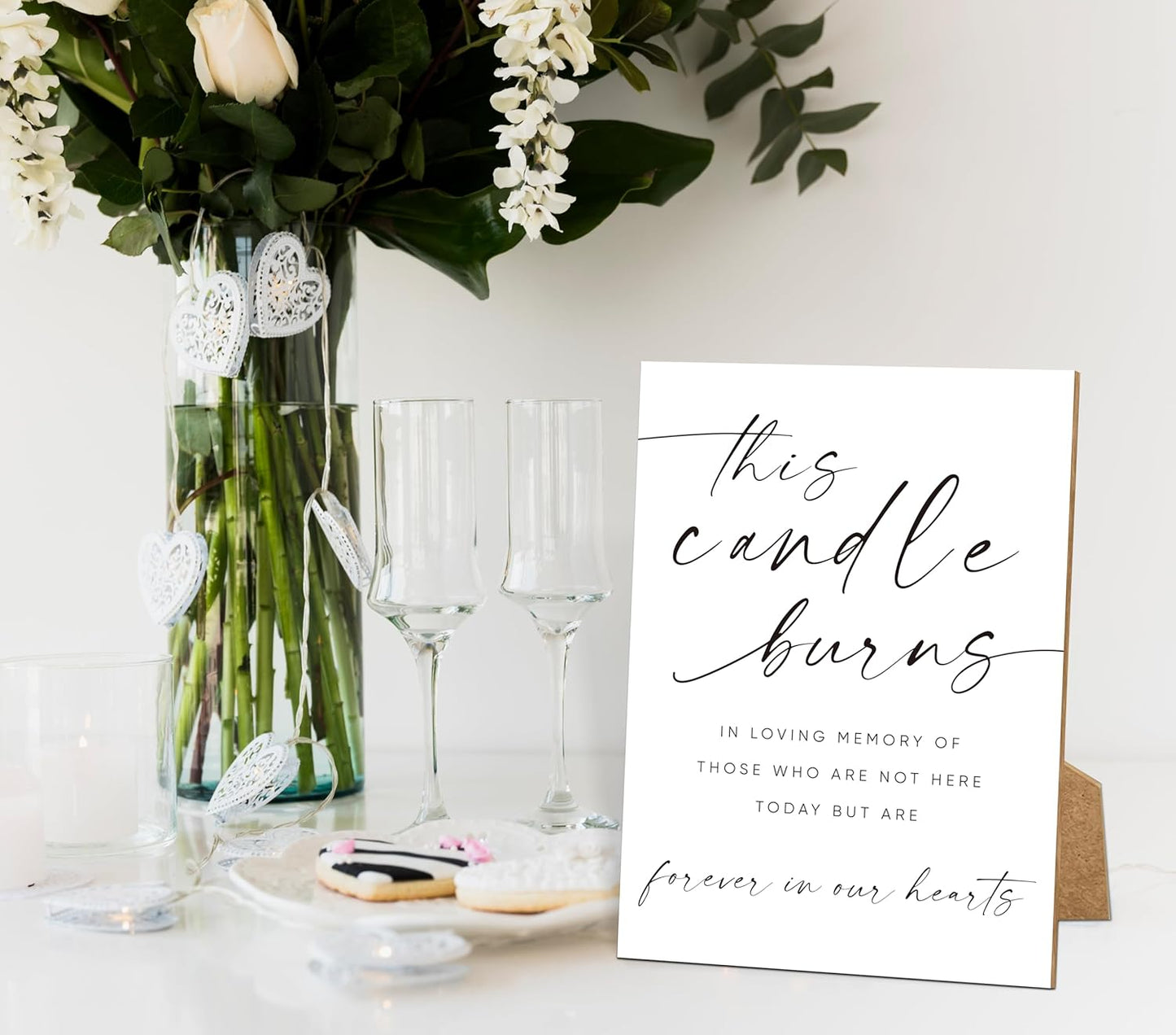 Funeral Sign, 8x11 White Minimalist Style Loss of Loved One Memorial Sign, In Loving Memory Sign, Funeral Decorations, Wedding Table Decor, Memorial Gifts For Loss of Loved One, Bereavement Gifts -9