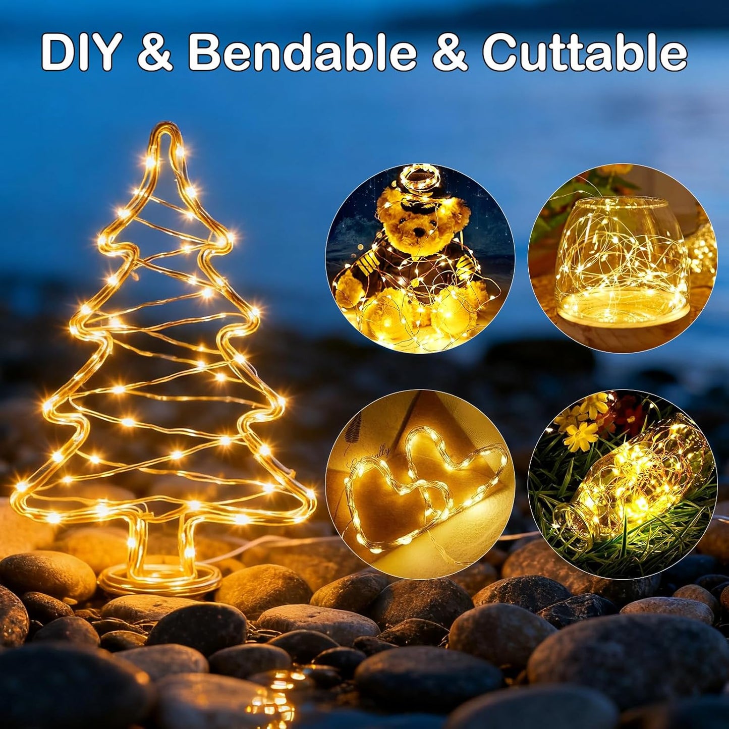 ZNYCYE 10 Pack Fairy Lights with Timer,10ft 30 LED String Lights 8 Modes Fairy Lights Battery Operated Waterproof for DIY Wedding Party Bedroom Mason Jars Christmas Decorations (Warm White)