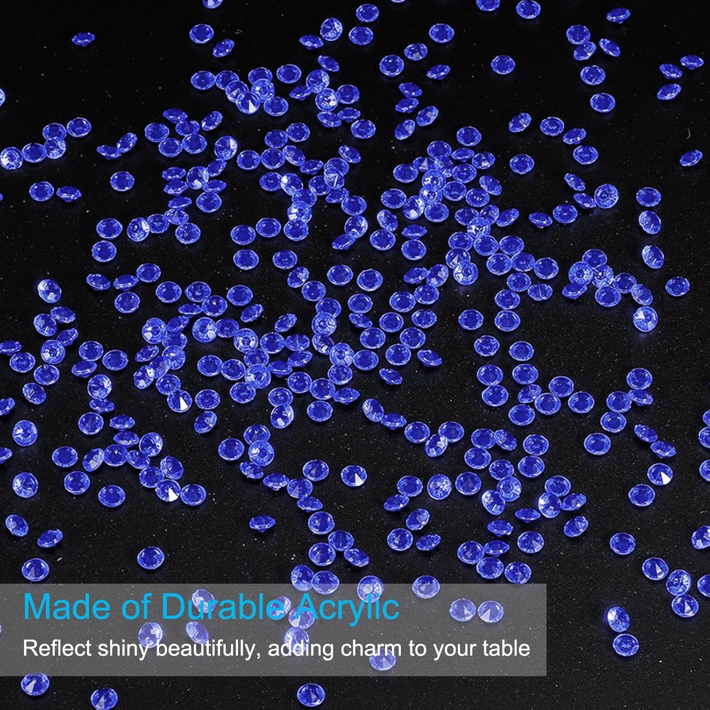 PATIKIL 4000 Pcs Wedding Table Scatter Confetti Crystals 6 mm Acrylic Diamonds Vase Fillers Gems for Table Centerpiece Decorations Party Vase Beads, Sapphire Blue