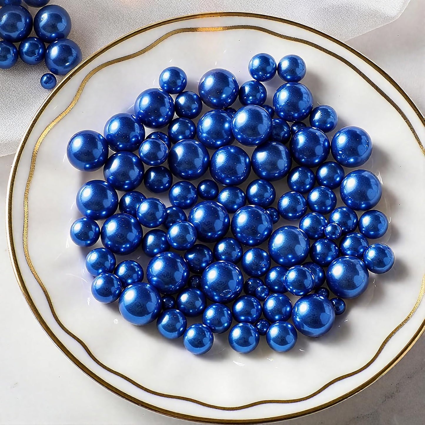 200 Pcs Vase Filler Beads Blue Pearl Beads for Vase No Hole Pearls for Centerpieces Vases Home Table Party Decor Wedding DIY 8/14/20mm