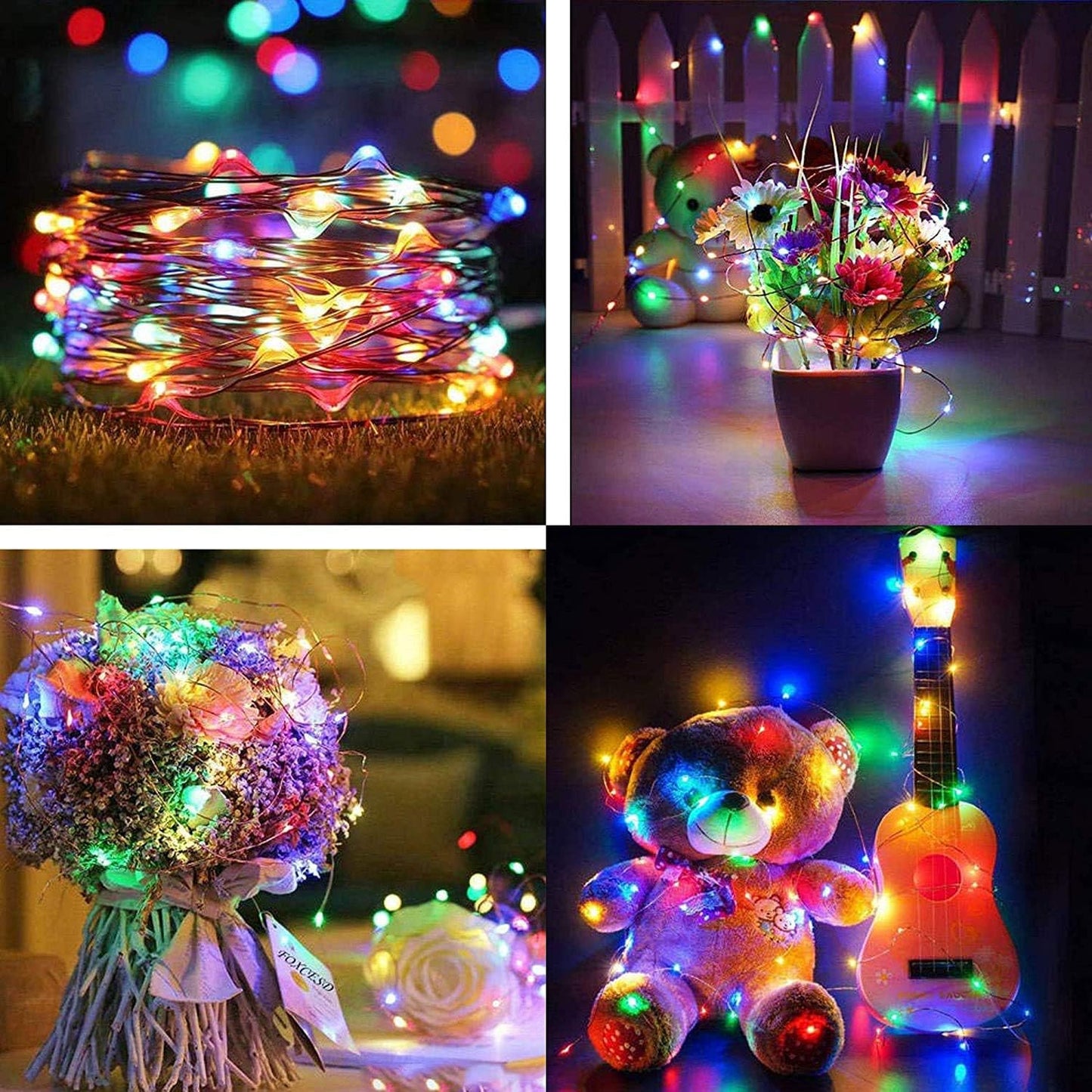 ZNYCYE 50 LED Fairy Lights with Timer, 6 Pack 8.2 Ft 8 Modes Battery Operated String Lights, Multi-Color for DIY Wedding Bedroom Mason Jar Vases Table Party Christmas Decoration