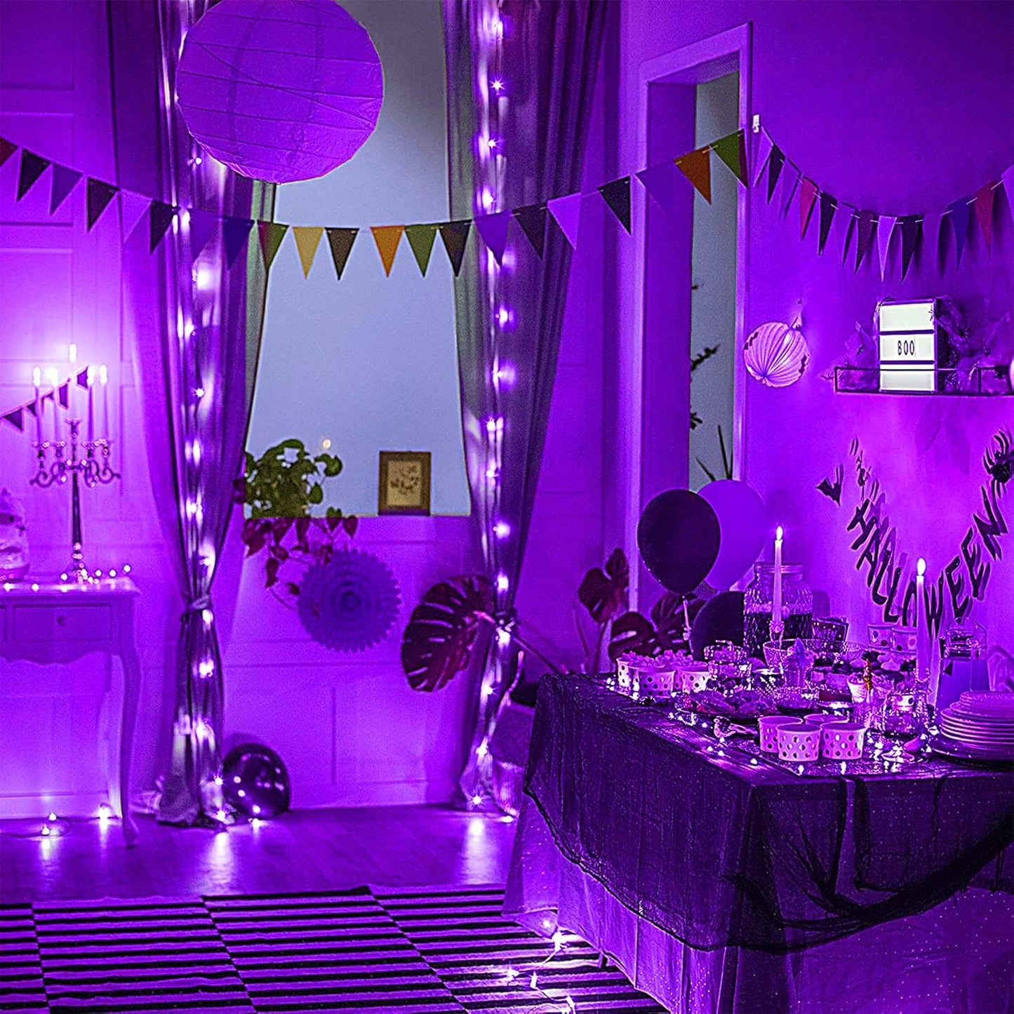 16 Pack 30 Led Fairy Lights Battery Operated String Lights 10 Feet Waterproof Twinkle Lights Mason Jar Purple