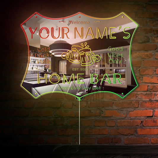 ADVPRO Personalized Your Name Home Bar RGB Dynamic Glam LED Sign - Cut-to-Edge Shape - Smart 3D Decoration - Multicolor Signage st06s64-fnd-p11d-tm-c