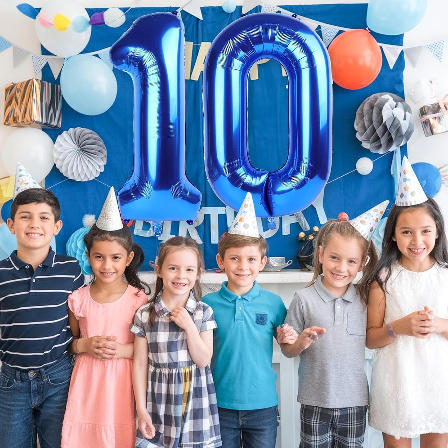 40 Inch Large Numbers Balloons 0-9, Self Inflating Navy Blue Foil Number 0 Helium Balloon Boy Girl, Big Dark Royal Blue Digit 0 Balloons for Women Men 30 40 50 60 70 80 100 Birthday Party Decoration
