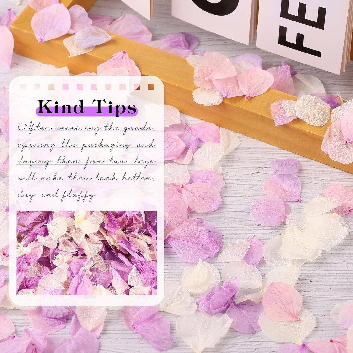 2500 PCS Purple and White Hydrangea Petals 100% Natural Real Flower Petals for Wedding Aisle, Flower Girl Scattering Flowers, Will You Marry Me, Romantic Night, Proposal, Anniversary, Special Night