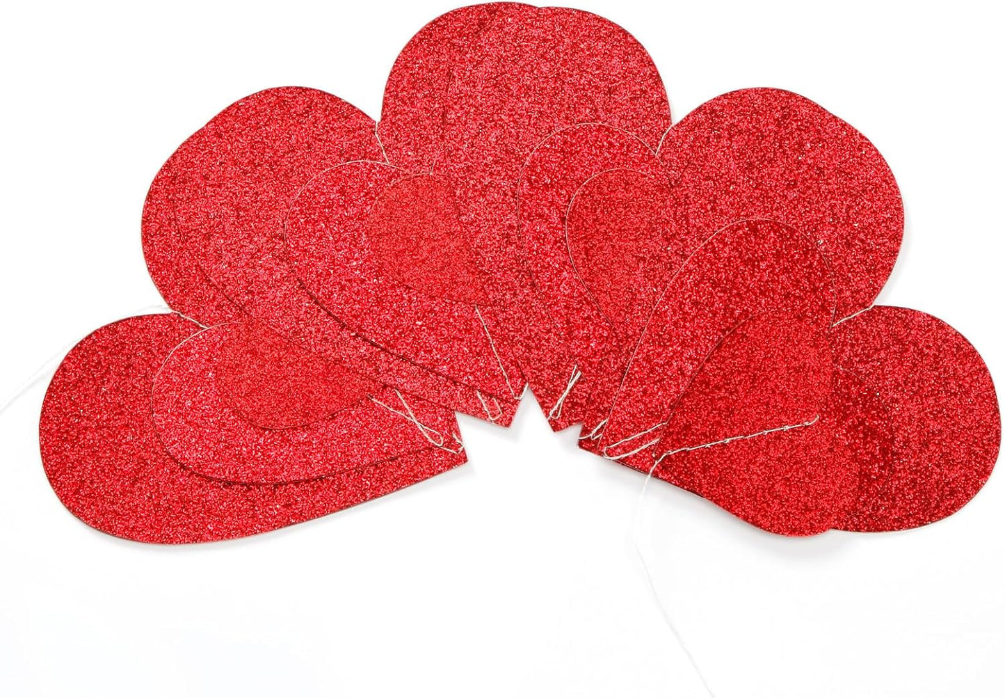 Party Decorations Red Heart-Garland - 52ft Special Night Galentines Hanging Streamers Banner,Girl Romantic Wedding Anniversary Baby Bridal Shower Engagement Mohters Decor Panduola