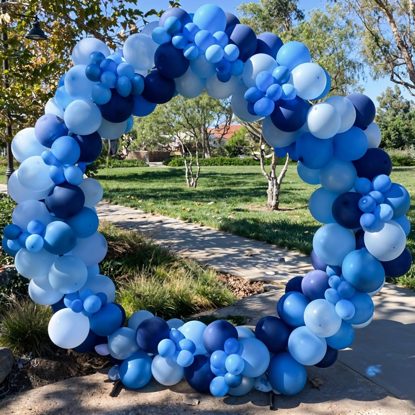 Blue Balloon Set, 60 Packs 12 Inches Metallic Balloons Pearl Macaron Baby Blue Balloon Light Blue Mixed Ballons for Bridal Shower, Baby Shower, Birthday, Wedding Party