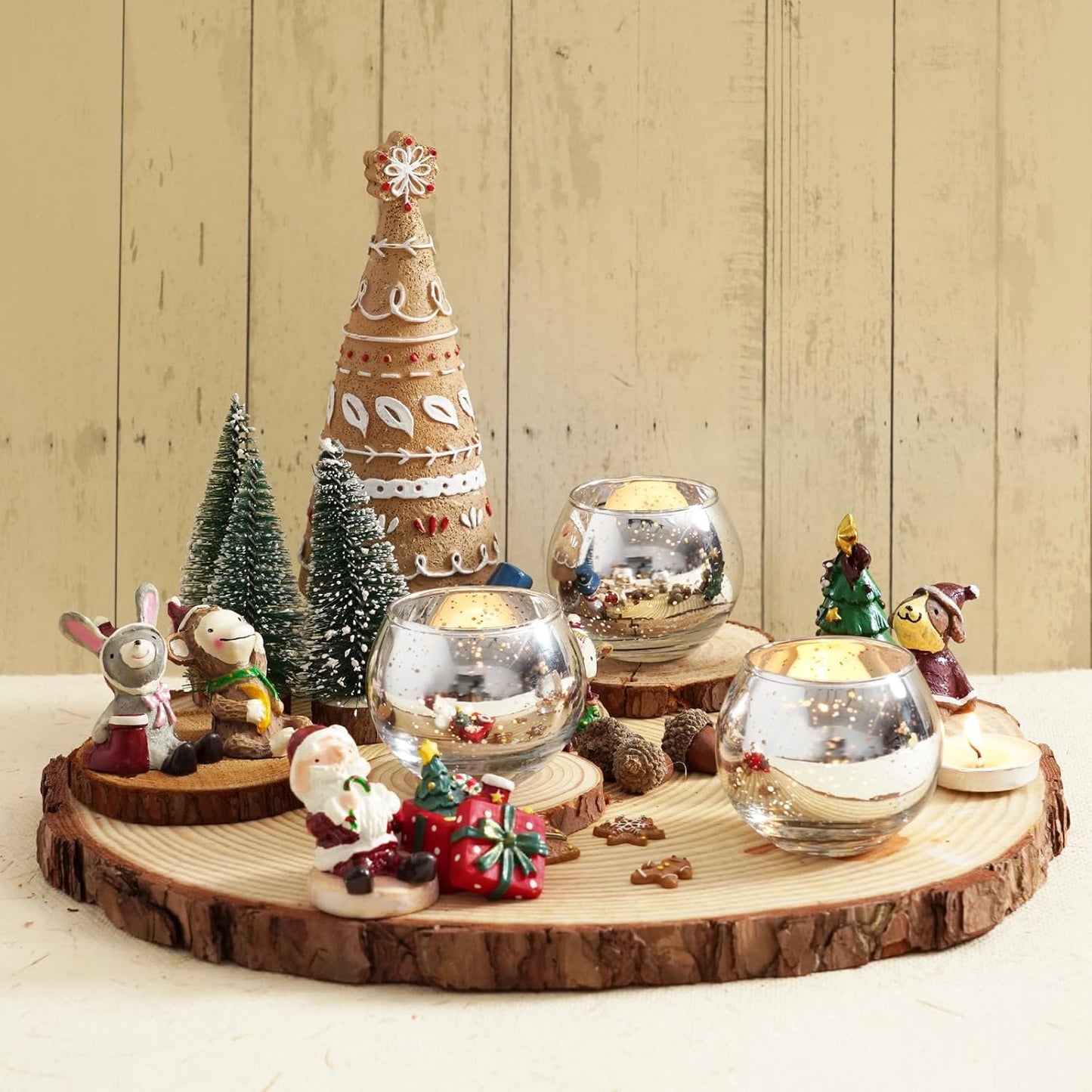 Homemory 36 Pcs Silver Votive Candle Holders, Round Mercury Glass Candle Holder, Tealight Candle Holders for Table Centerpieces, Baby Shower, Anniversary, Wedding, Home Decor, Halloween, Christmas