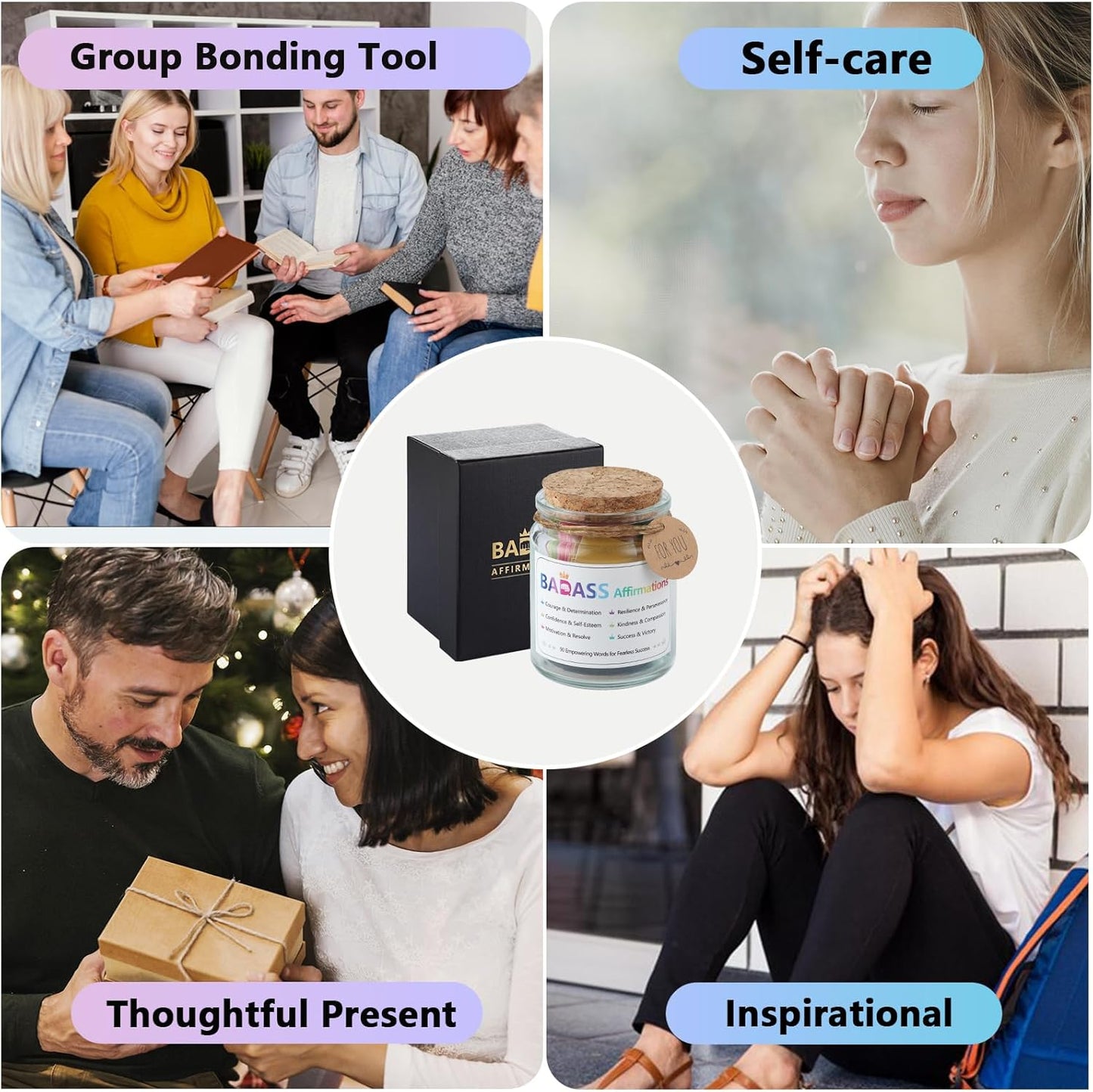 Badass Affirmations Jar Congratulations Graduation Gifts Motivational and Inspirational Gifts for Women Men Boss Unique Funny Christmas Birthday Gift for Sister Coworker Friend