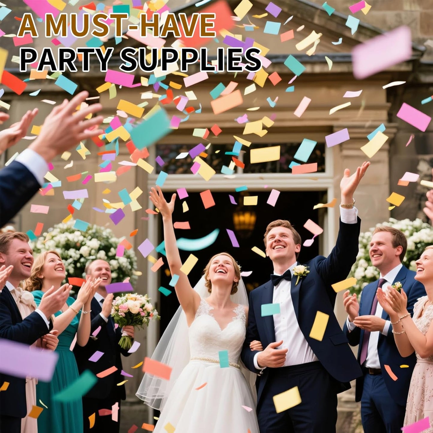 Biodegradable Confetti Poppers Cannon, 6 Pack WERISE Party Multicolor Party Poppers Confetti Shooters for Birthday, Wedding, Graduation Celebration New Year 12 Inch