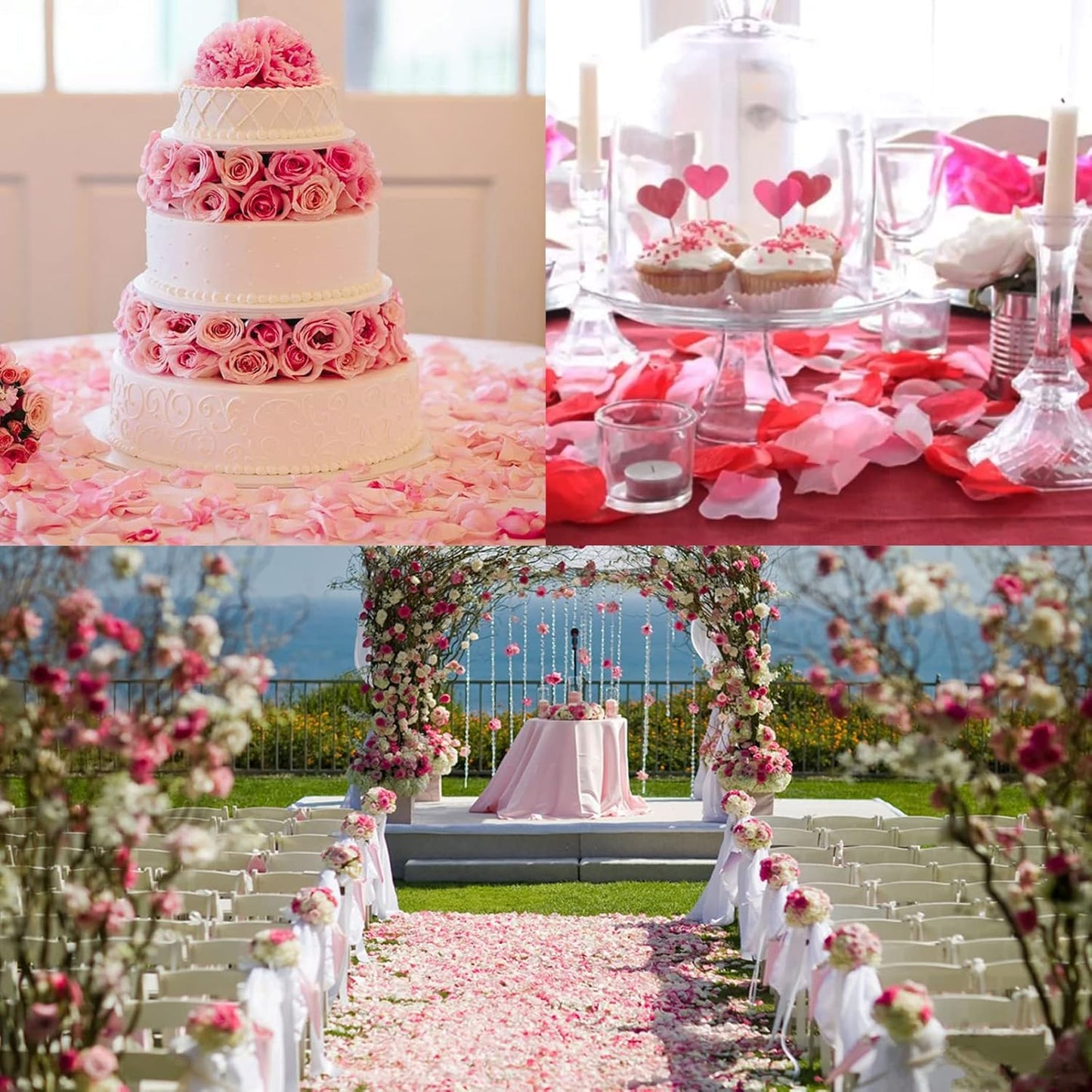 Ouddy Decor 5000 Pcs Rose Petals Artificial Flower for Valentine's Wedding Decor Romantic Night Event Anniversary Shower Engagement Party Home Decorations, Pink