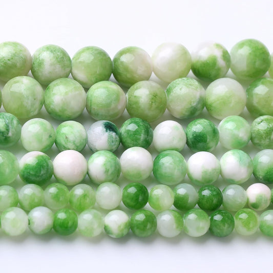 Green Persian Jade Stone Beads Gemstone Round Crystal Energy Jade Beads Stone Beads for Jewelry Making DIY Bracelet Necklace Jewelry Making 1 Strand 15.5inch 35PCS 10MM