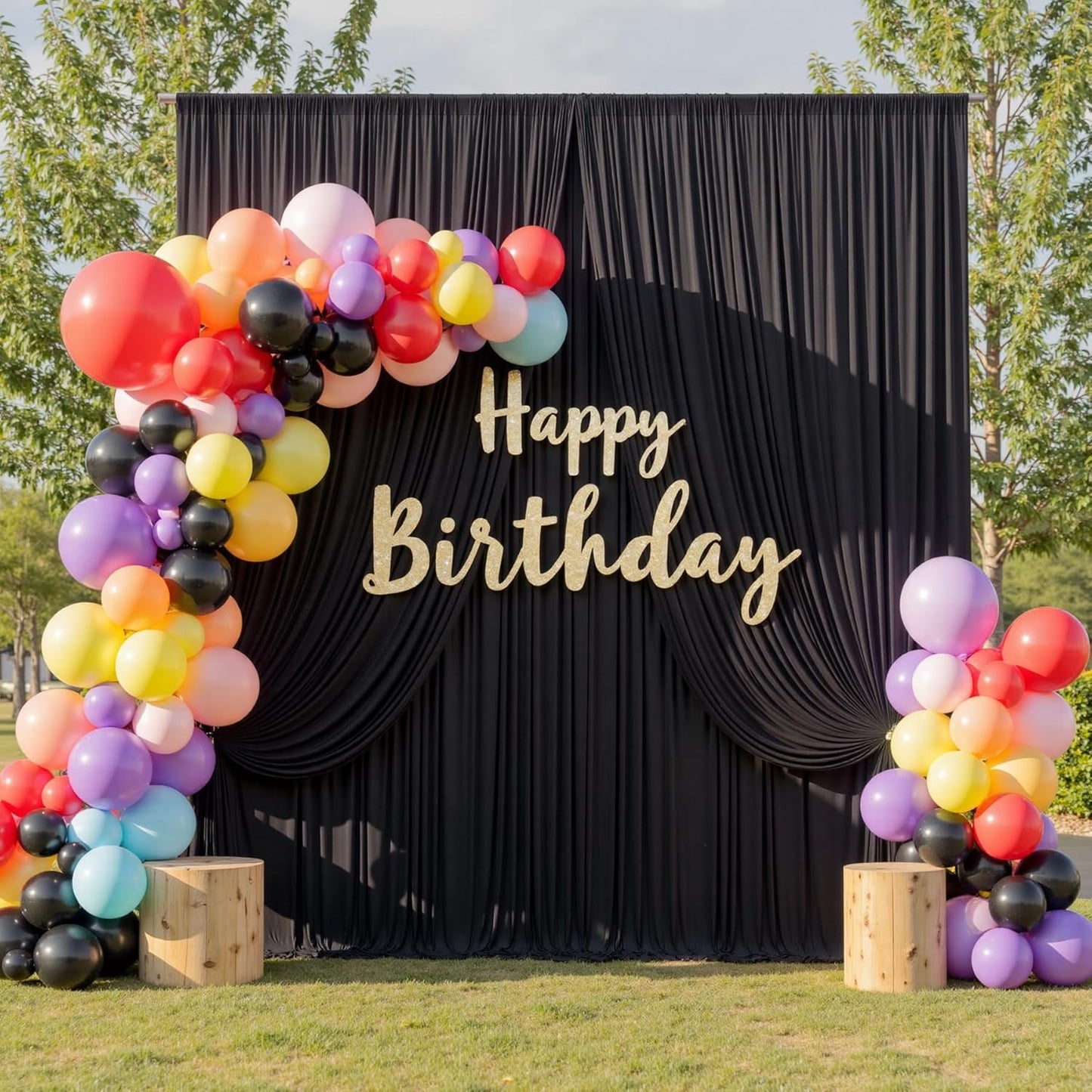 50ft x 15ft White Wrinkle Free Backdrop Curtain for Wedding Party, Silky Polyester Fabric Drapes Backdrop, 10 Panels 15ft Photo Back Drop Curtains for Baby Shower Photography Stage Background Cloth