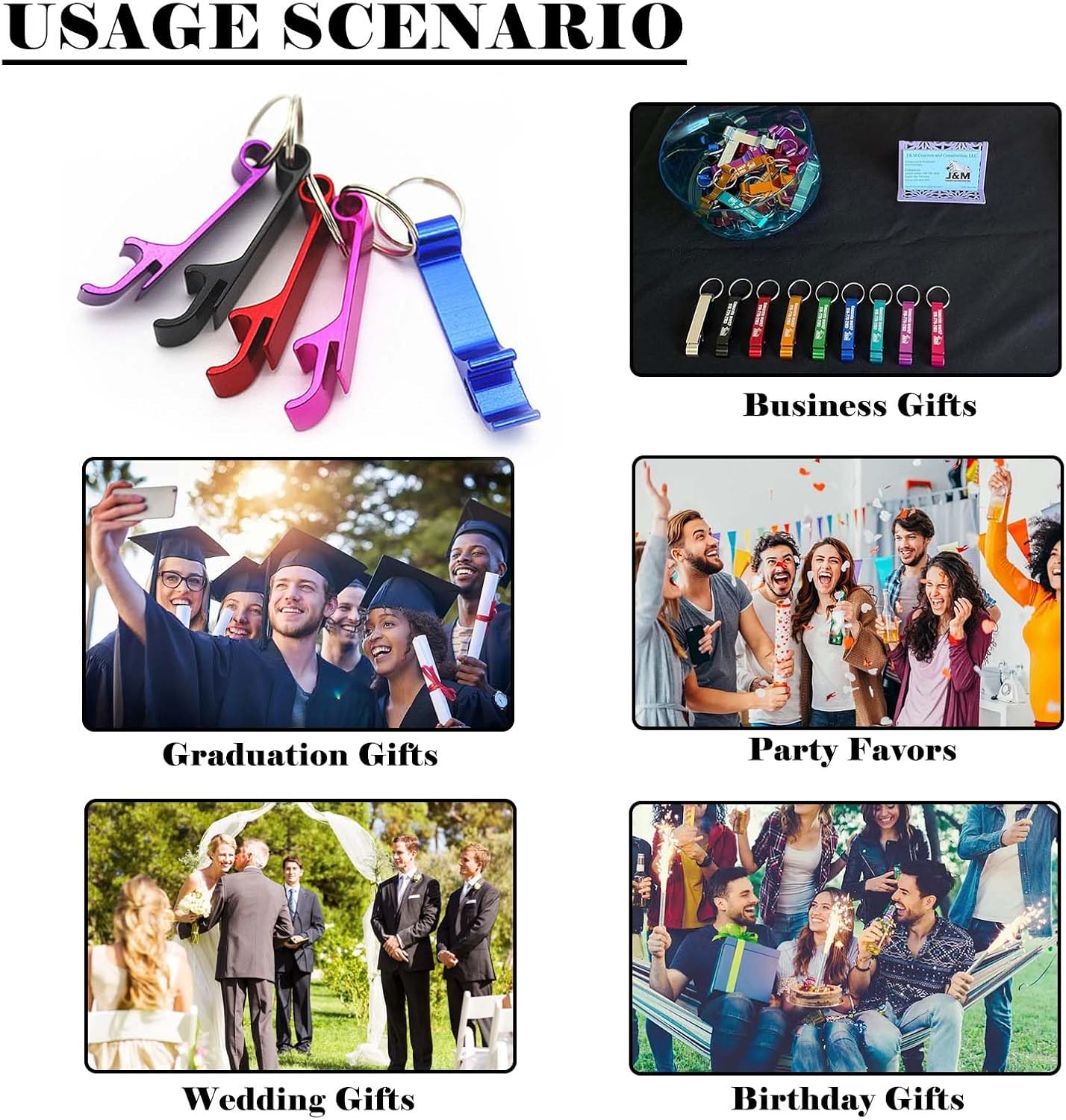 10pcs Personalized Bottle Opener Keychain Bulk Custom Engraved Text/Logo Keychains Customized Beer Bottle Opener for Bar, Graduation,Party,Wedding Favors Gift (10pcs)