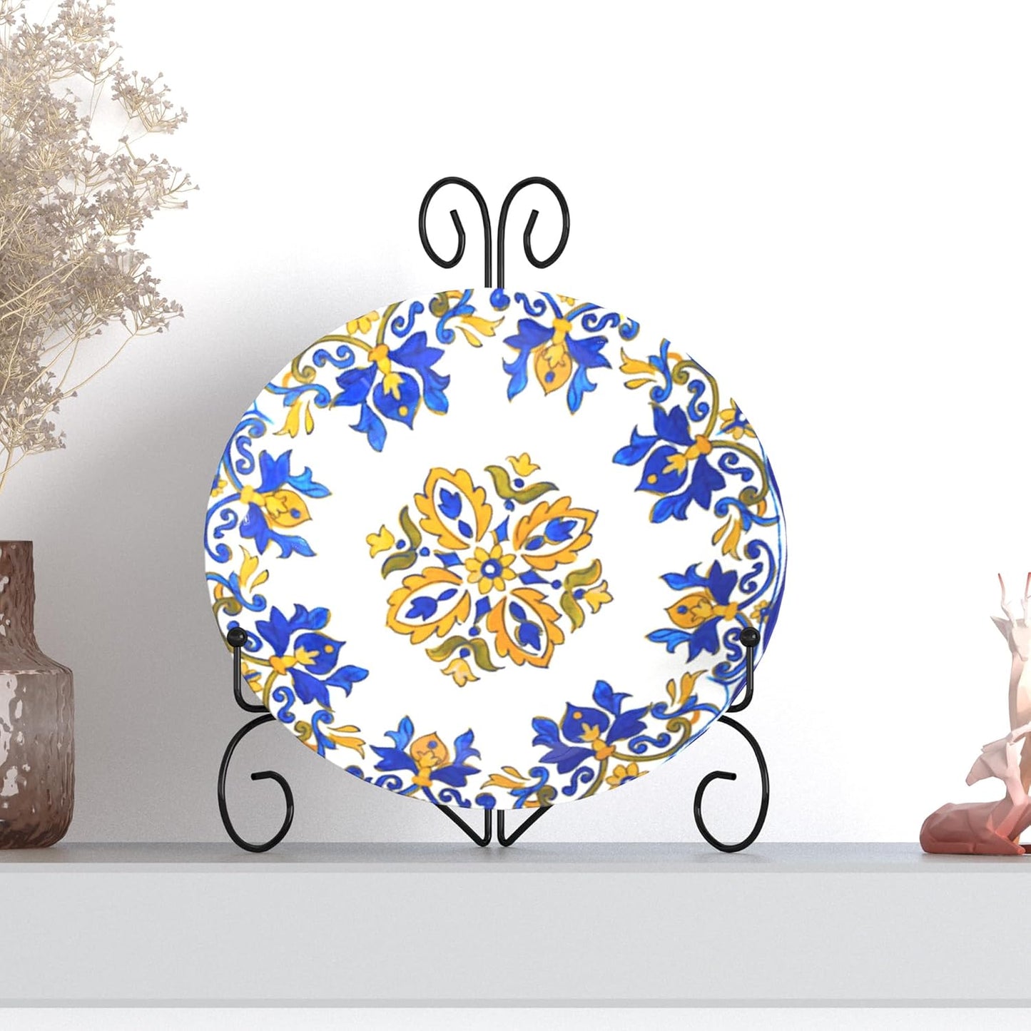 Plate Stand for Display with Hinged Folding Design, 6 Inch Picture Stands for Tables, Small Easels for Displaying Book, Art Piece, Photo and Platter, 6’’ Black, 2-Pack