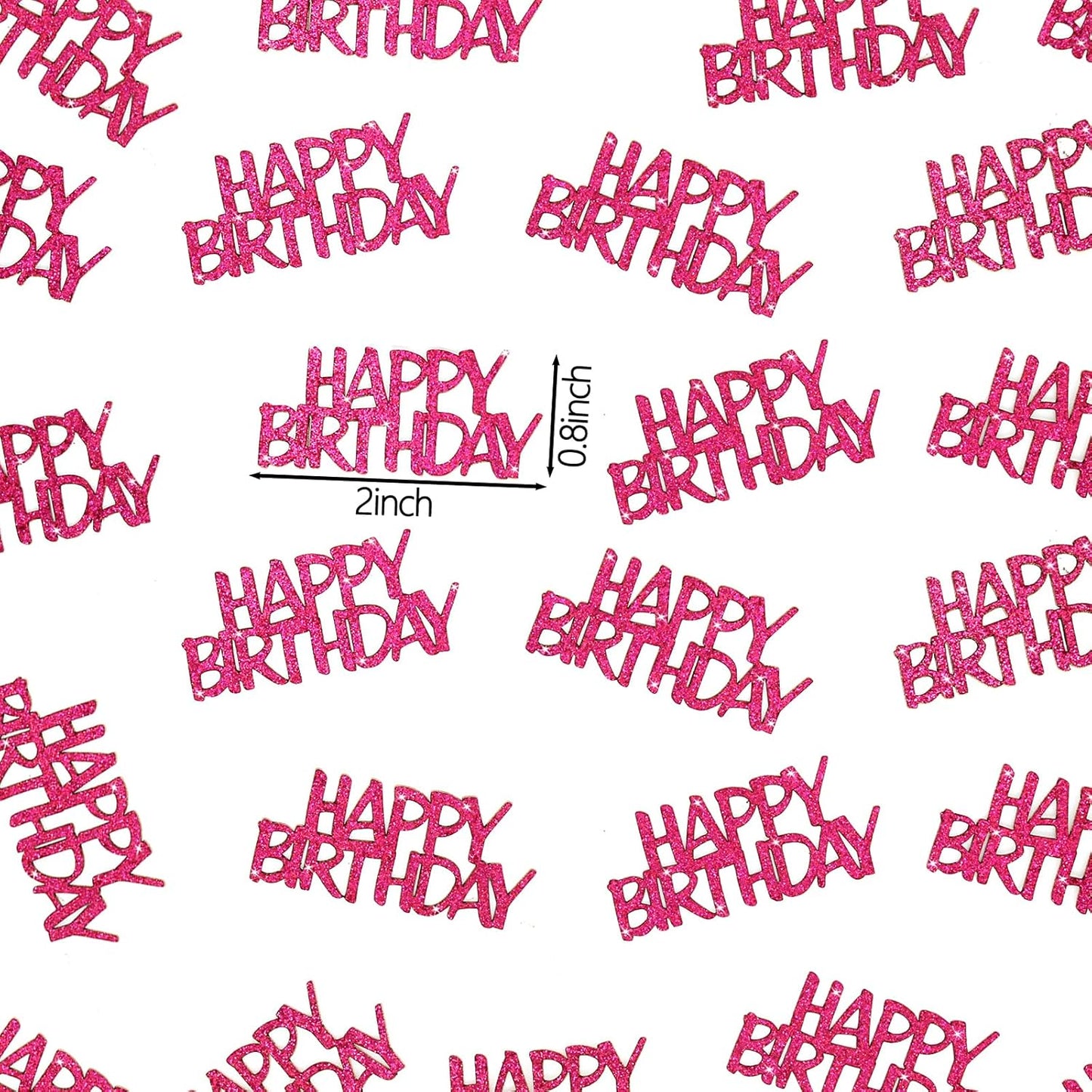 Hot Pink Happy Birthday Confetti Girl Birthday Party Decorations Glitter Table Scatters for Adult Women Birthday Anniversary DIY Crafts Party Supplies 100PC