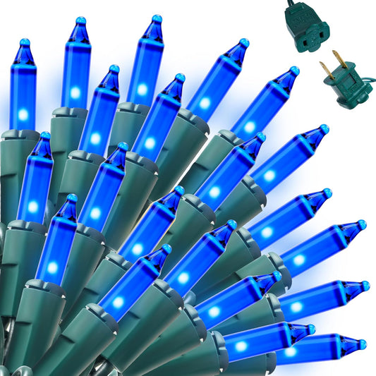 Joiedomi Blue Christmas String Lights,100 Count 22.3FT Christmas Fairy Tree Lights Plug in for Indoor Outdoor Xmas Decorations Patio Holiday Theme Party Yard House,Green Wire