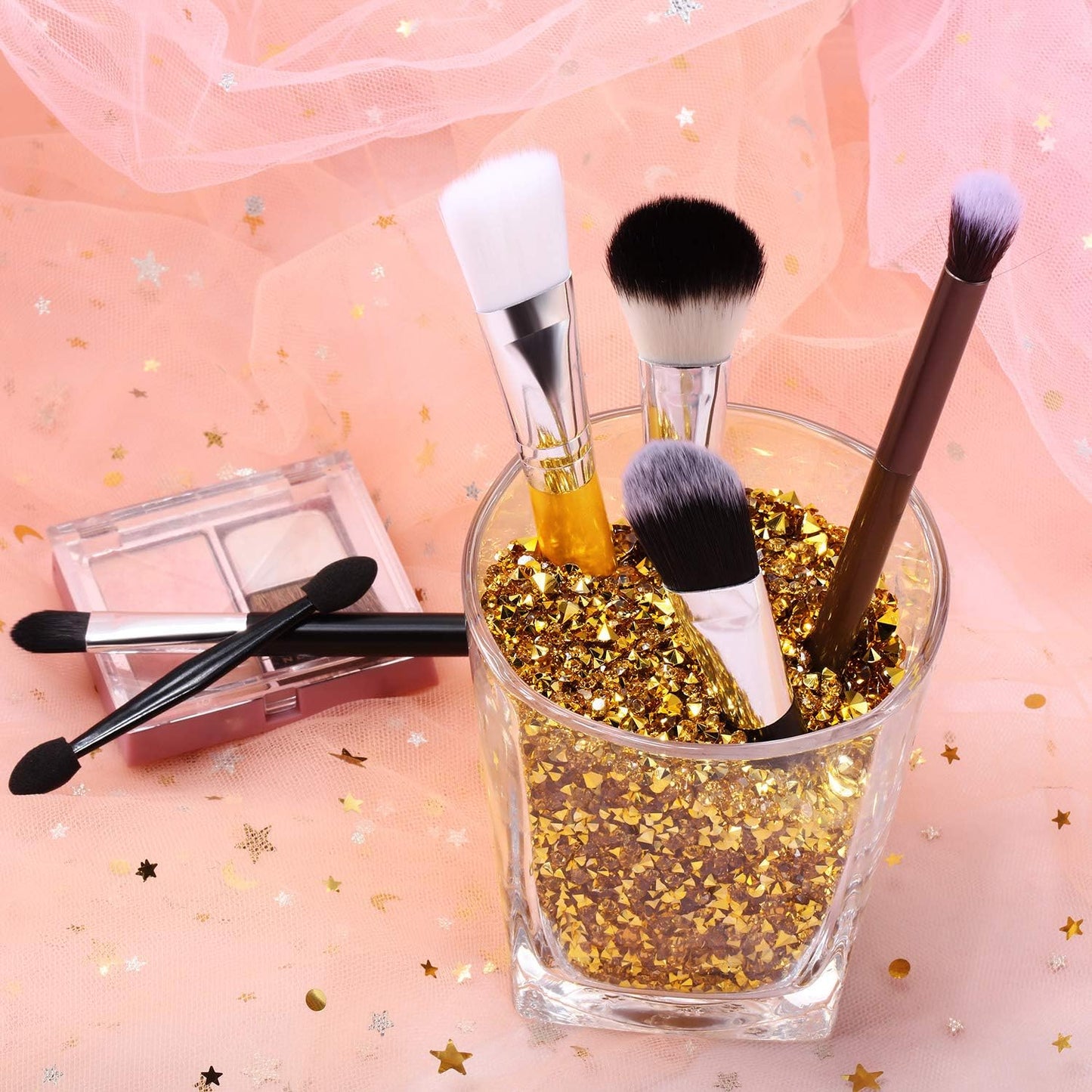 10000 Clear Wedding Table Scatter Confetti Crystals Acrylic Diamonds Rhinestones for Table Centerpiece Decorations Wedding Decorations Bridal Shower Decorations Vase Beads (Gold, 3 mm, 6 mm and 10 mm)