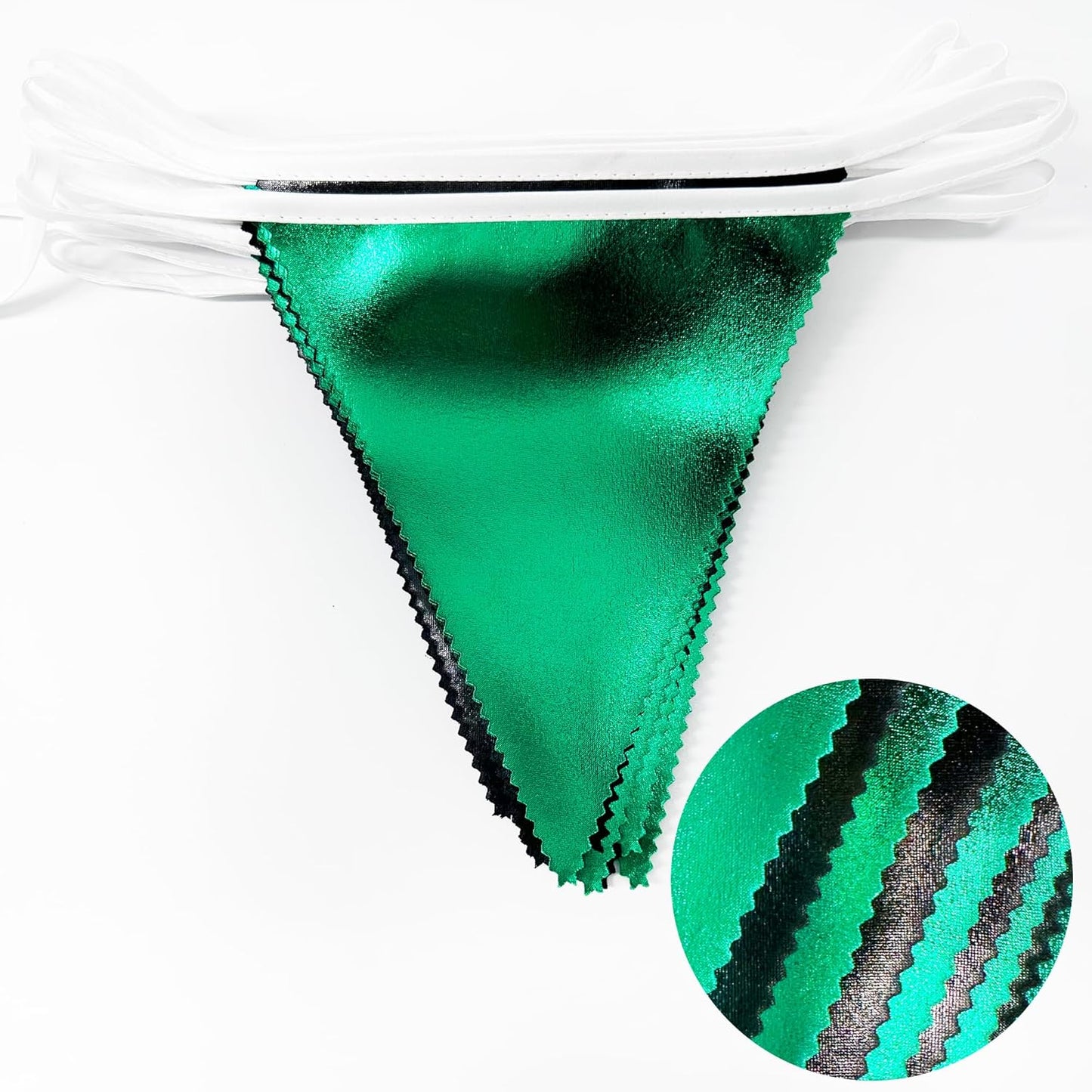 Black Green Party Decorations Metallic Fabric Triangle Pennant Banner Flag Bunting Garland for Video Game Soccer Birthday Graduations Wedding Bachelorette Halloween Outdoor Holiday Party Supplies