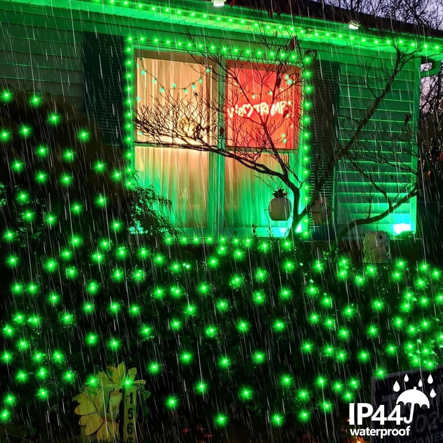YEGUO 66ft 200 LED Green Halloween Lights Outdoor Waterproof, Green Wire Christmas String Lights Indoor, 8 Modes Twinkle Tree Lights Plug in with Timer Memory