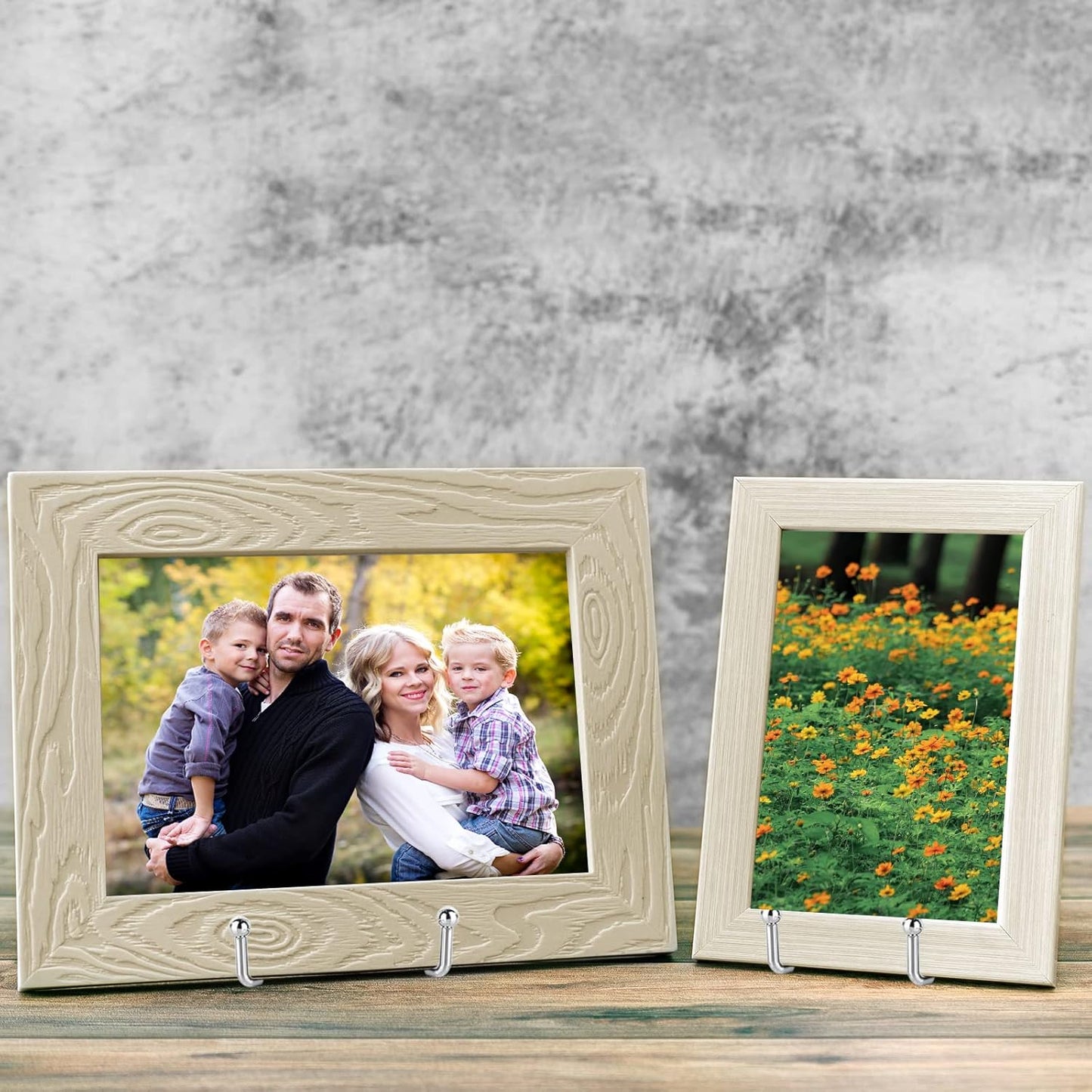 IBosins 5 Pack 6 Inch Plate Holder Display Stands, Metal Silver Frame Stand for Picture, Book, Photo Easel, Creation, Collectibles