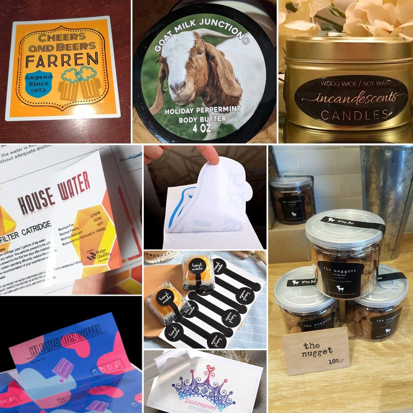 Custom Logo Stickers for Business, Personalised Logo Labels - Any Shape, Waterproof Vinyl Glossy Stickers for Branding & Packaging