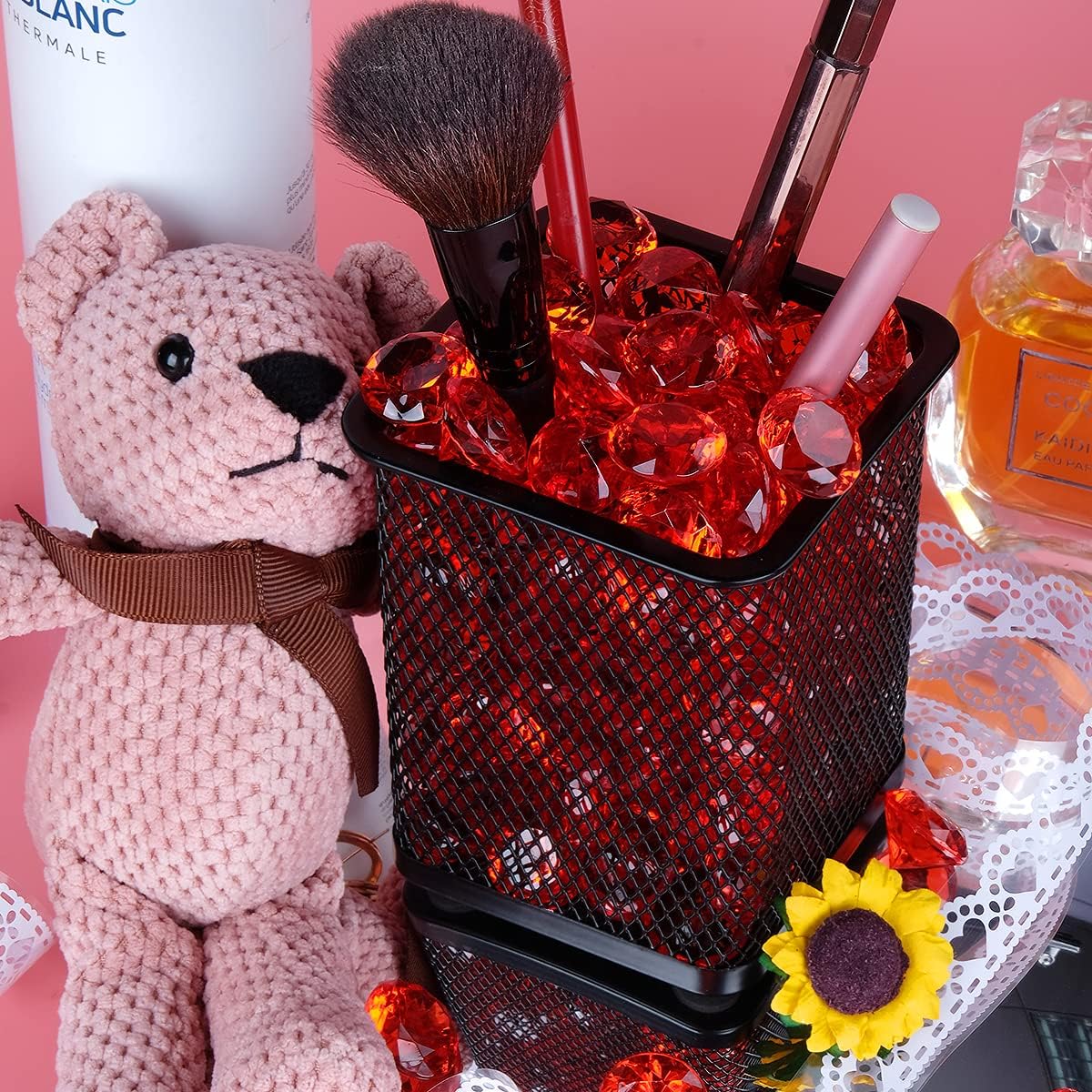 Acrylic Diamond Fake Gems Vase Filler, Babenest 240pcs 3/4 Inch Faux Diamonds Crystals Jewels for Table Scatters Wedding Party Event Arts & Crafts Birthday Decoration Favor (Red)