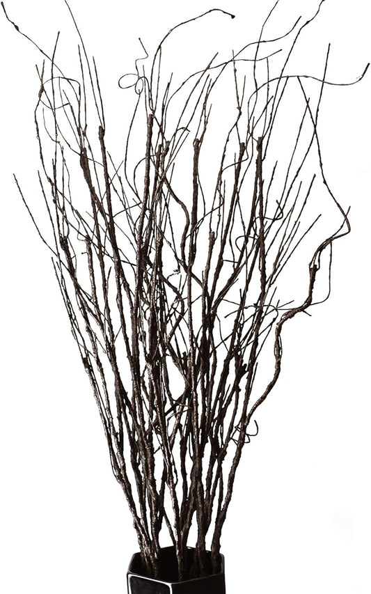 10PCS Lifelike Curly Willow Branches Decorative Dried Artificial Twigs, 30.7 Inches Fake Bendable Sticks Vintage Vines/Stems DIY Greenery Plants Craft Vases Home Garden Hotel Farmhouse Decor